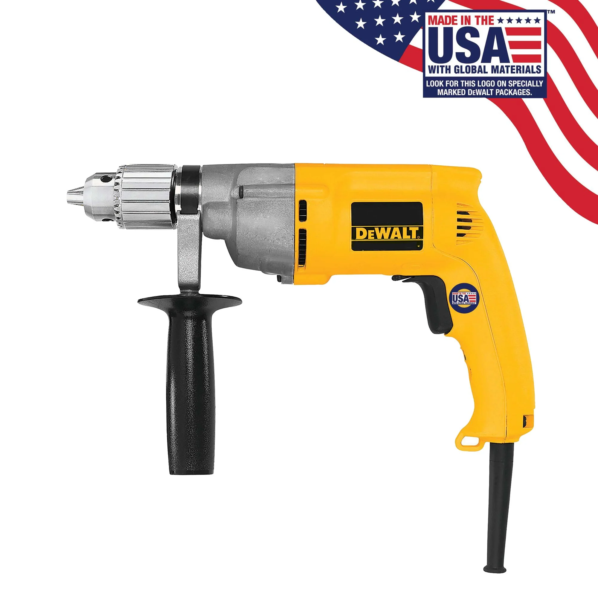 DeWalt 1/2" 600 RPM VSR Corded Power Drill - Keyed Chuck - Image 2