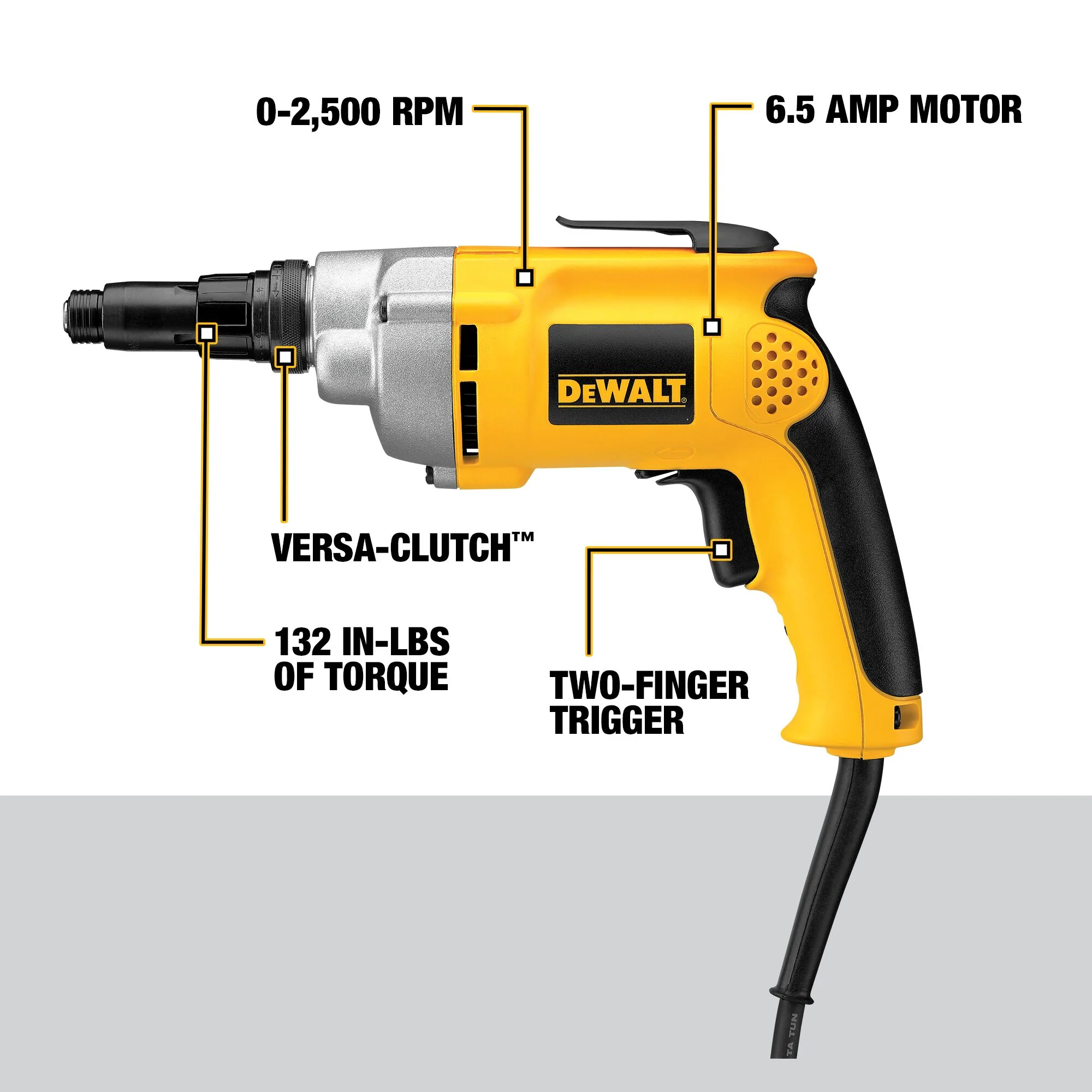 DeWalt 2,500 RPM VSR VERSA-CLUTCHâ„¢ Screw Gun - Image 2