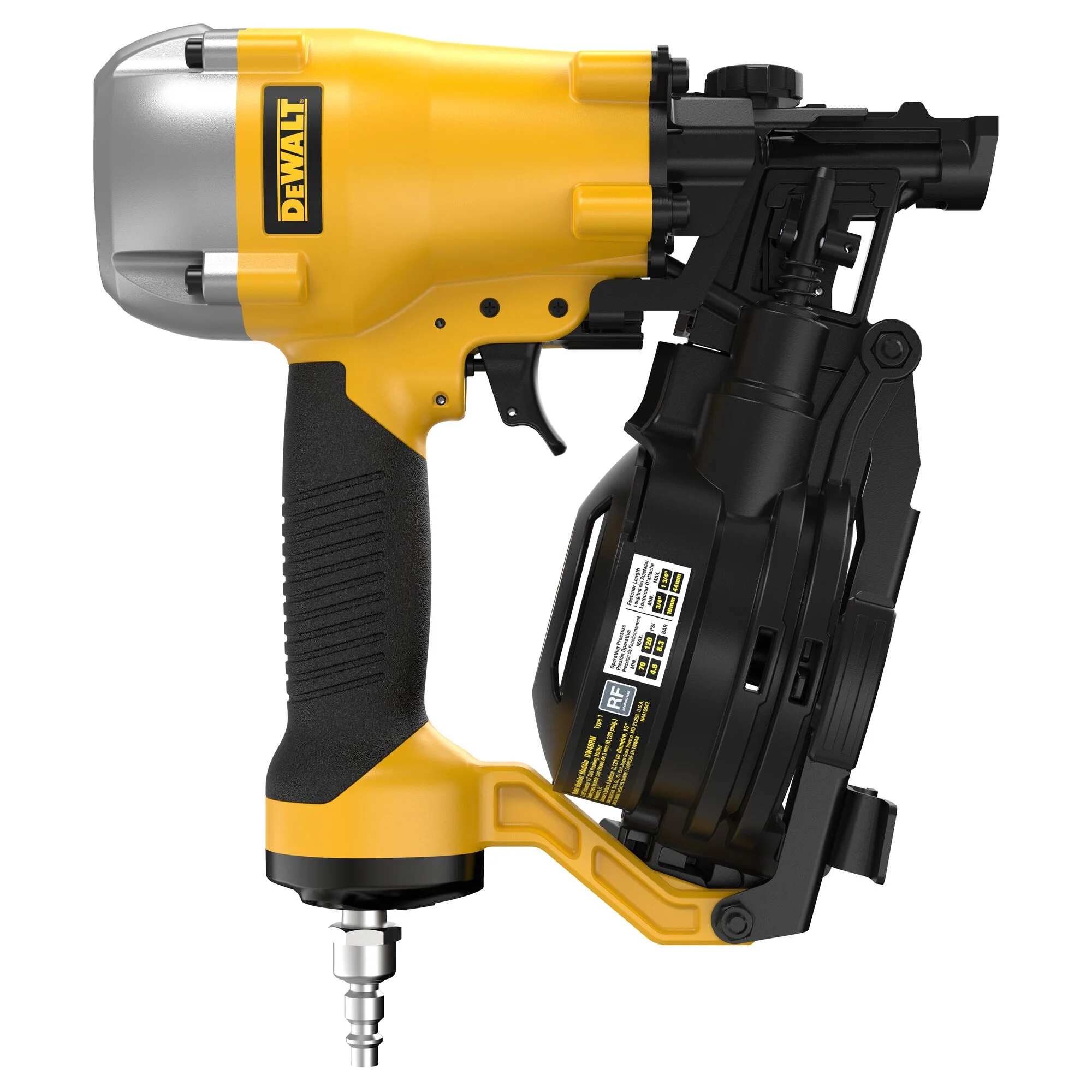 DeWalt DW46RN 15° Pneumatic Coil Roofing Nailer - Image 4