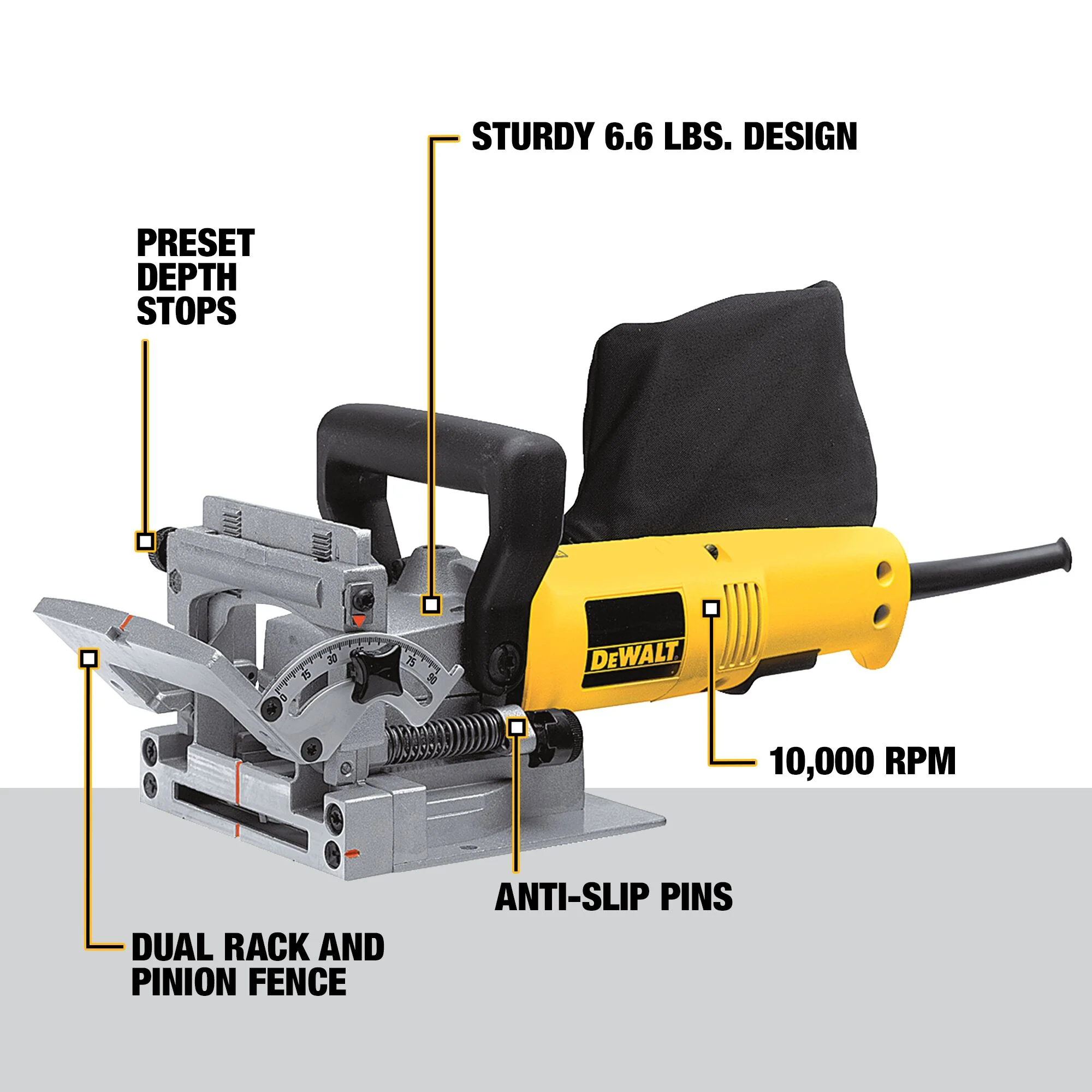 DeWalt 6.5A Corded Heavy Duty Plate Joiner Kit - Image 4