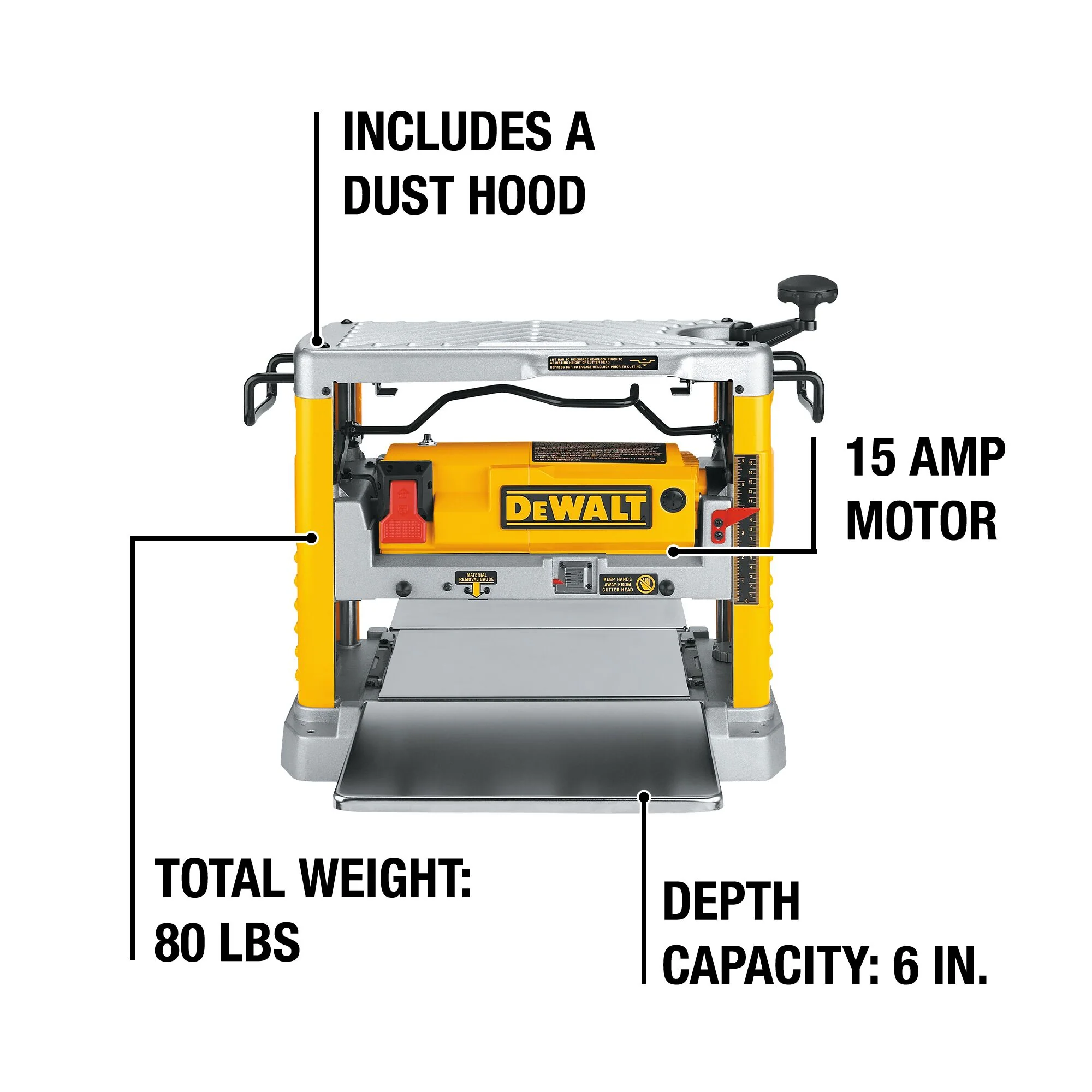 DeWalt 12-1/2" Thickness Planer w/ Three Knife Cutter-Head - Image 15