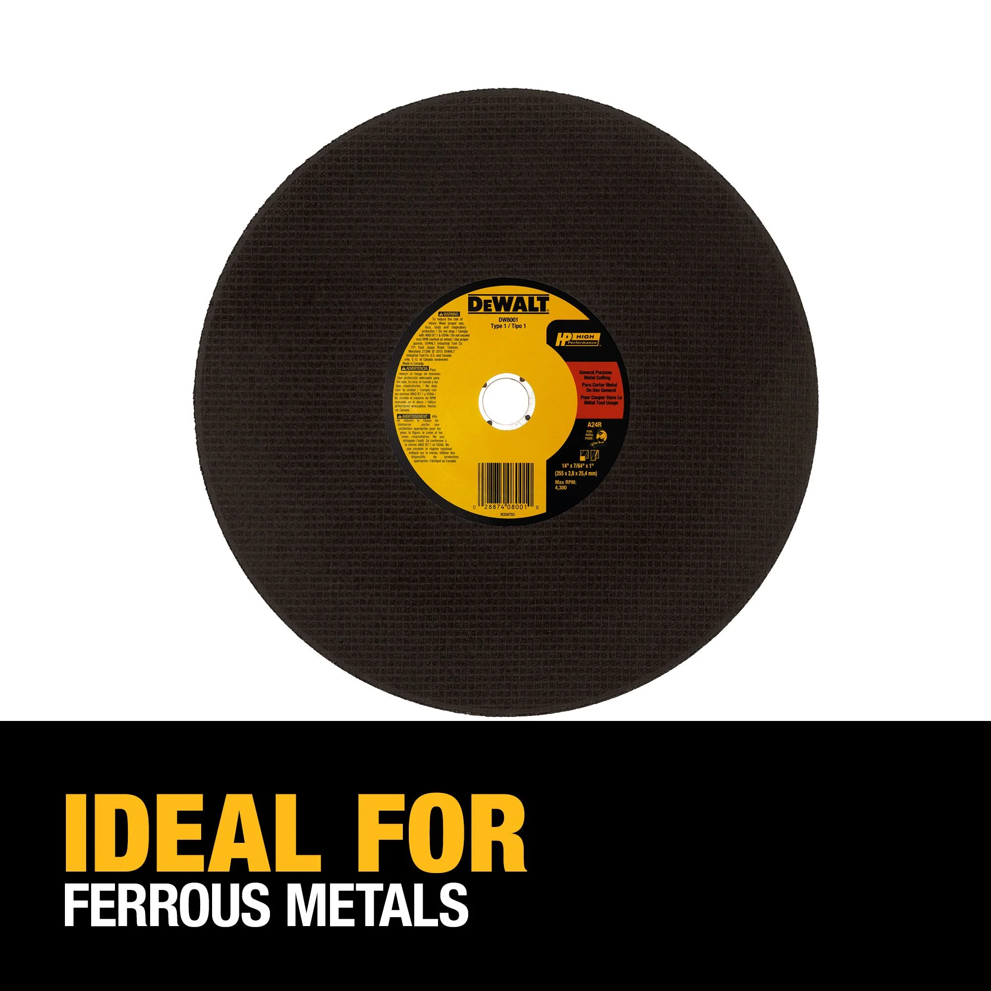 DeWalt General Purpose Chop Saw Wheel - 14" x 7/64" x 1" - Image 3