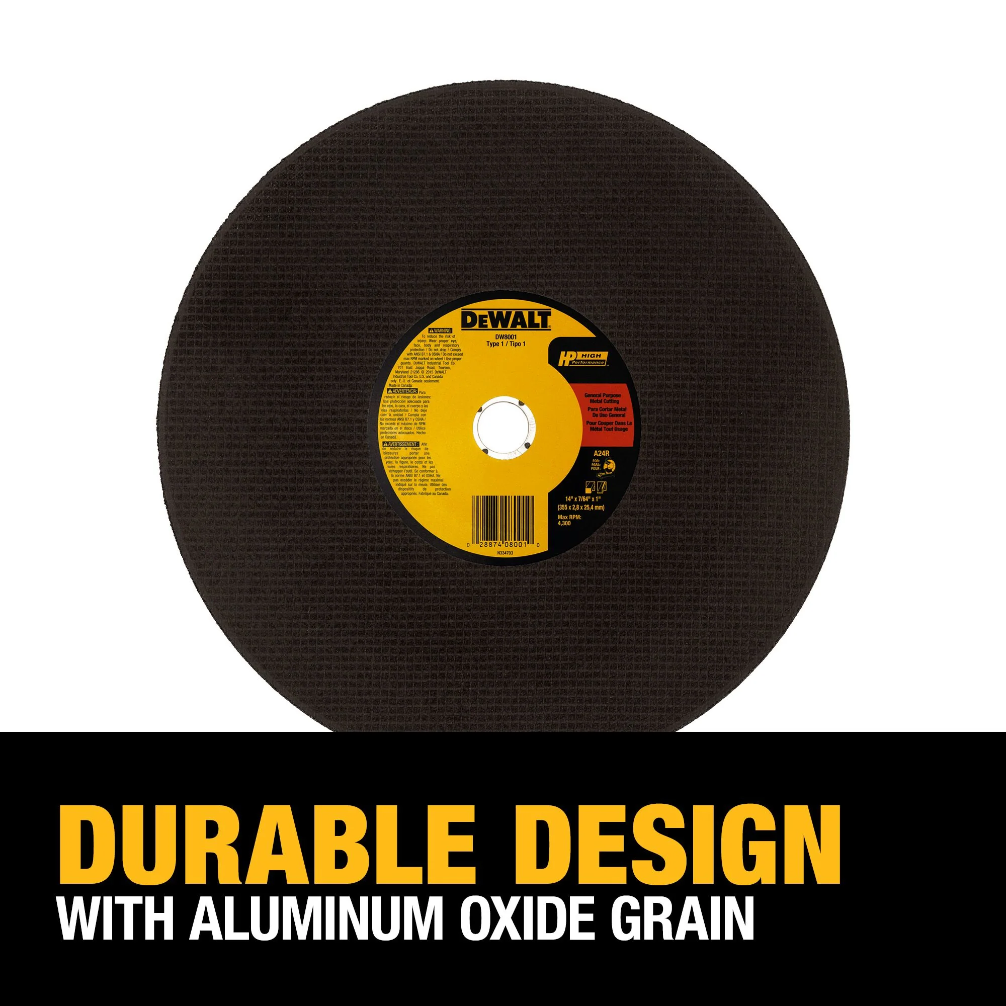 DeWalt General Purpose Chop Saw Wheel - 14" x 7/64" x 1" - Image 4