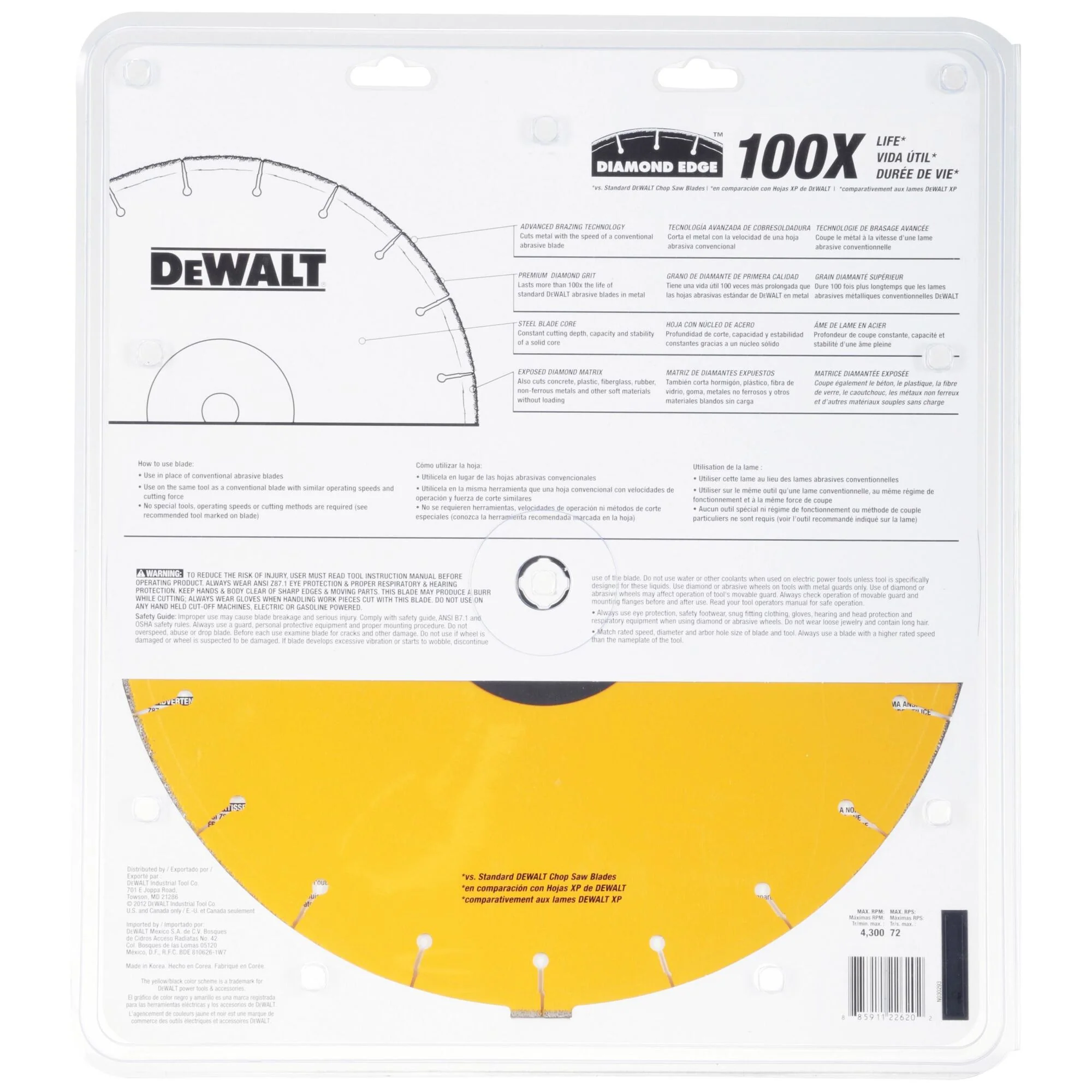 DeWalt Diamond Edge Chop Saw Blade - 14" x 1" - Image 9