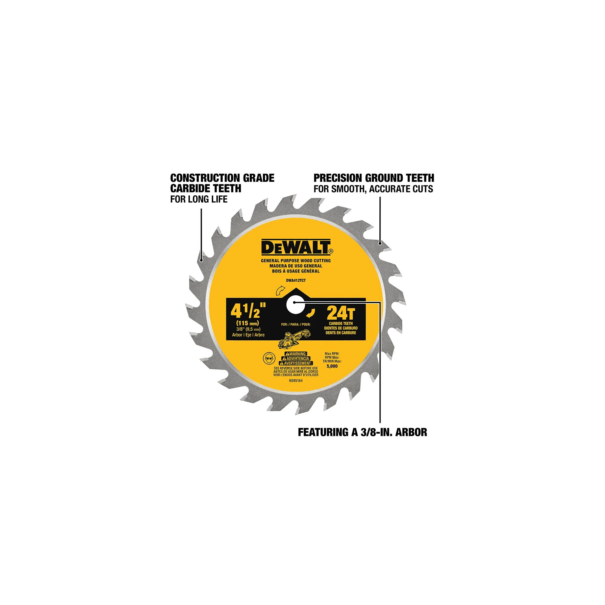 DeWalt 4-1/2" 24T Circular Saw Blade - Image 3