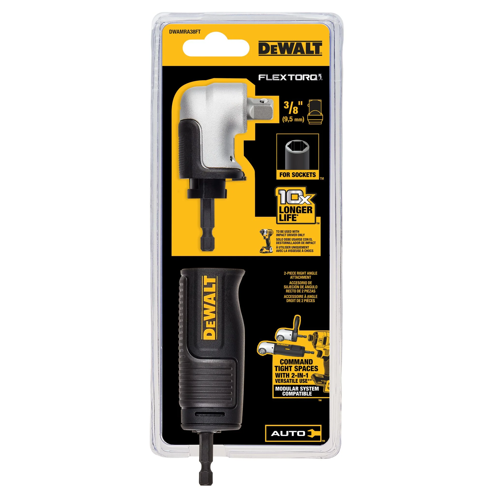 DeWalt FLEXTORQ® 3/8" Square Drive 2-In-1 Right Angle Attachment - Image 7