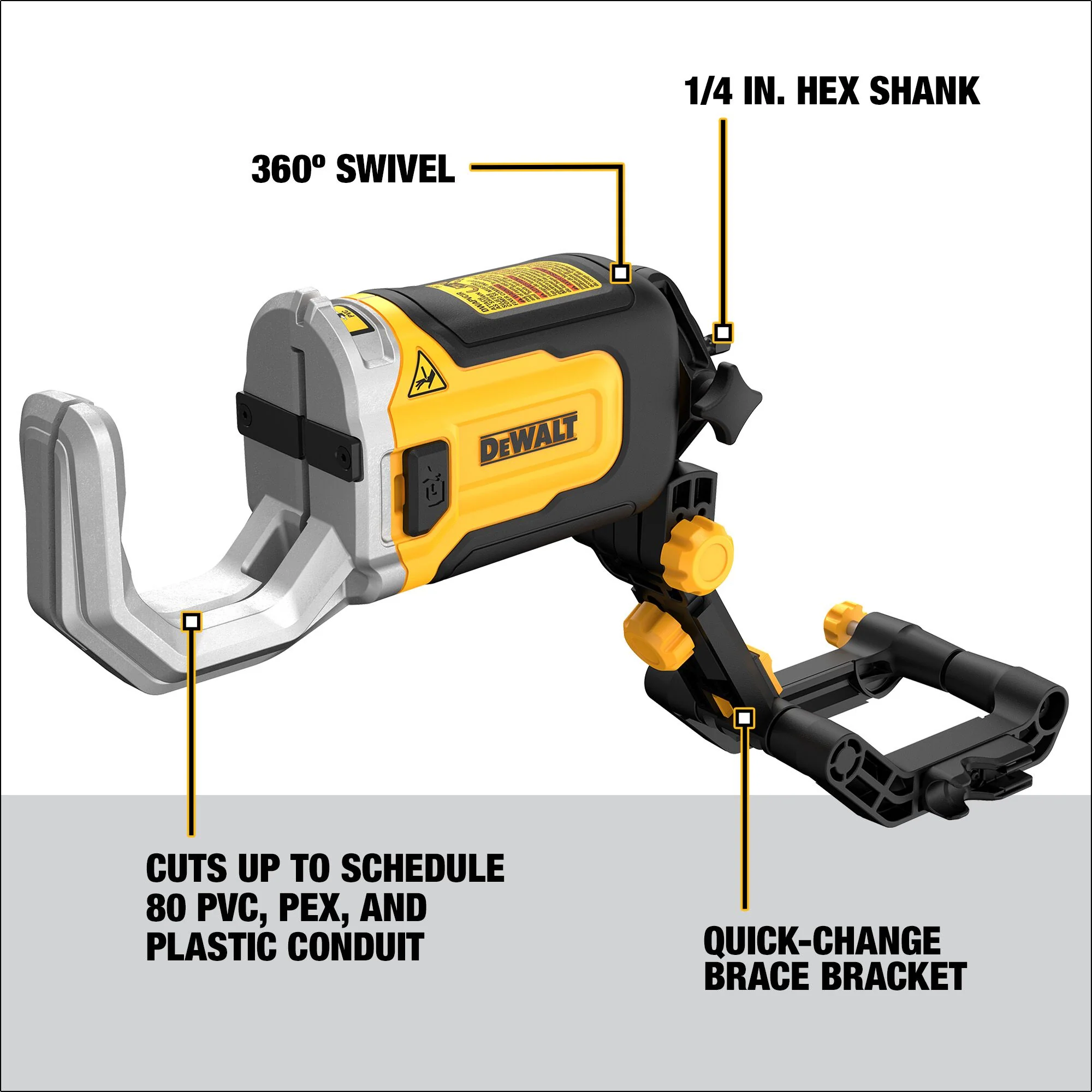 DeWalt IMPACT CONNECT™ PVC/PEX Pipe Cutter Attachment - Image 2