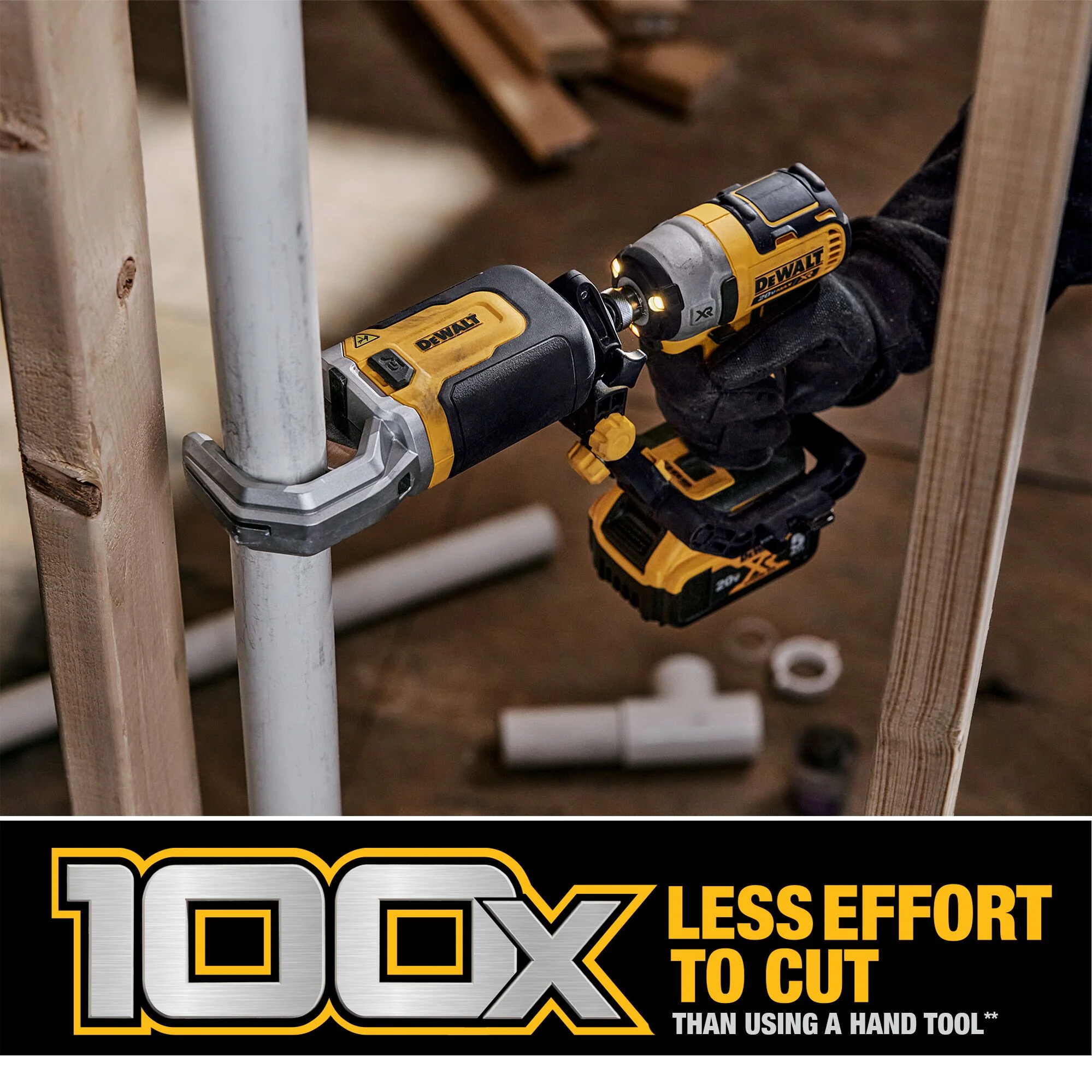 DeWalt IMPACT CONNECT™ PVC/PEX Pipe Cutter Attachment - Image 6