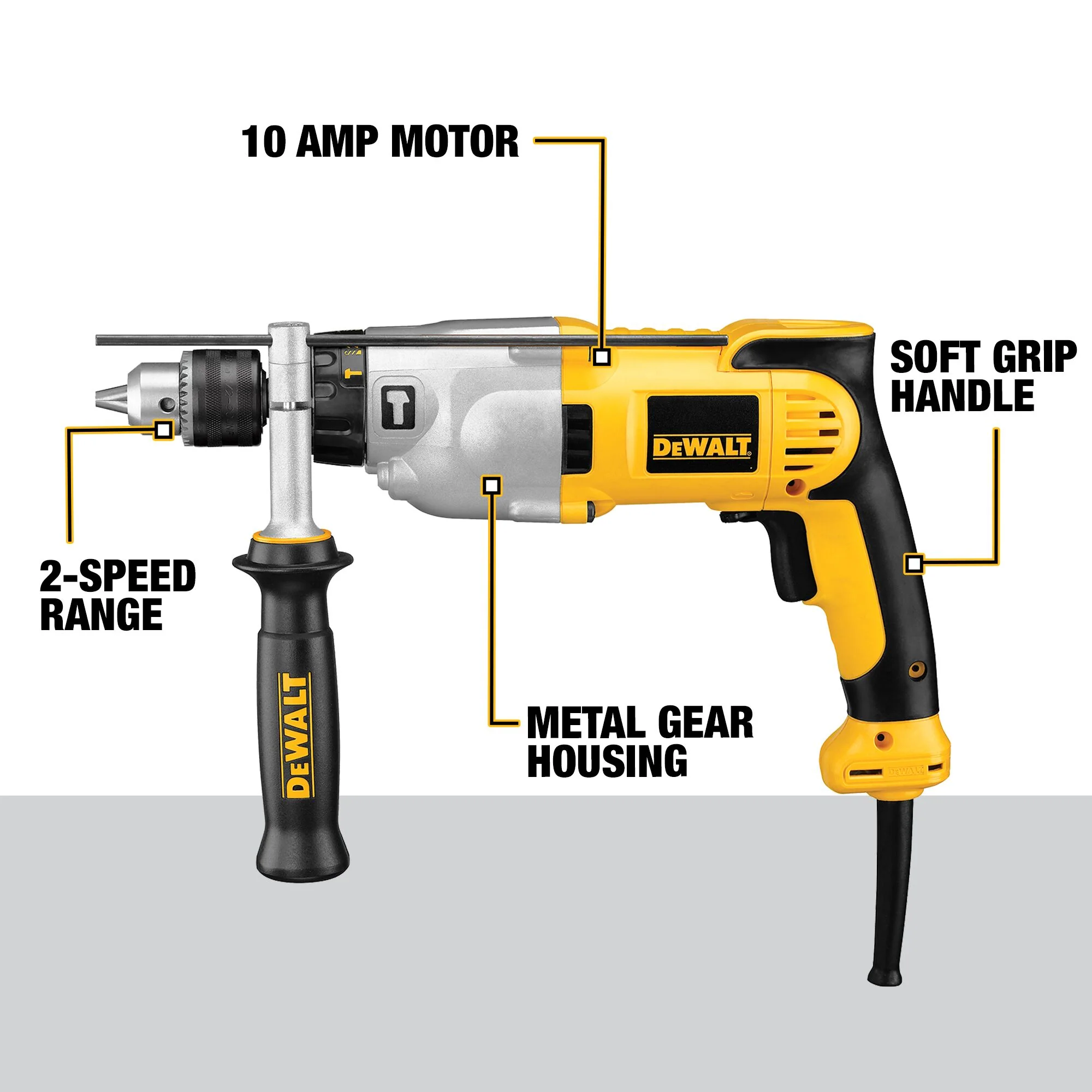 DeWalt VSR 1/2" 2-Speed Pistol Grip Hammer Drill Kit - Image 7
