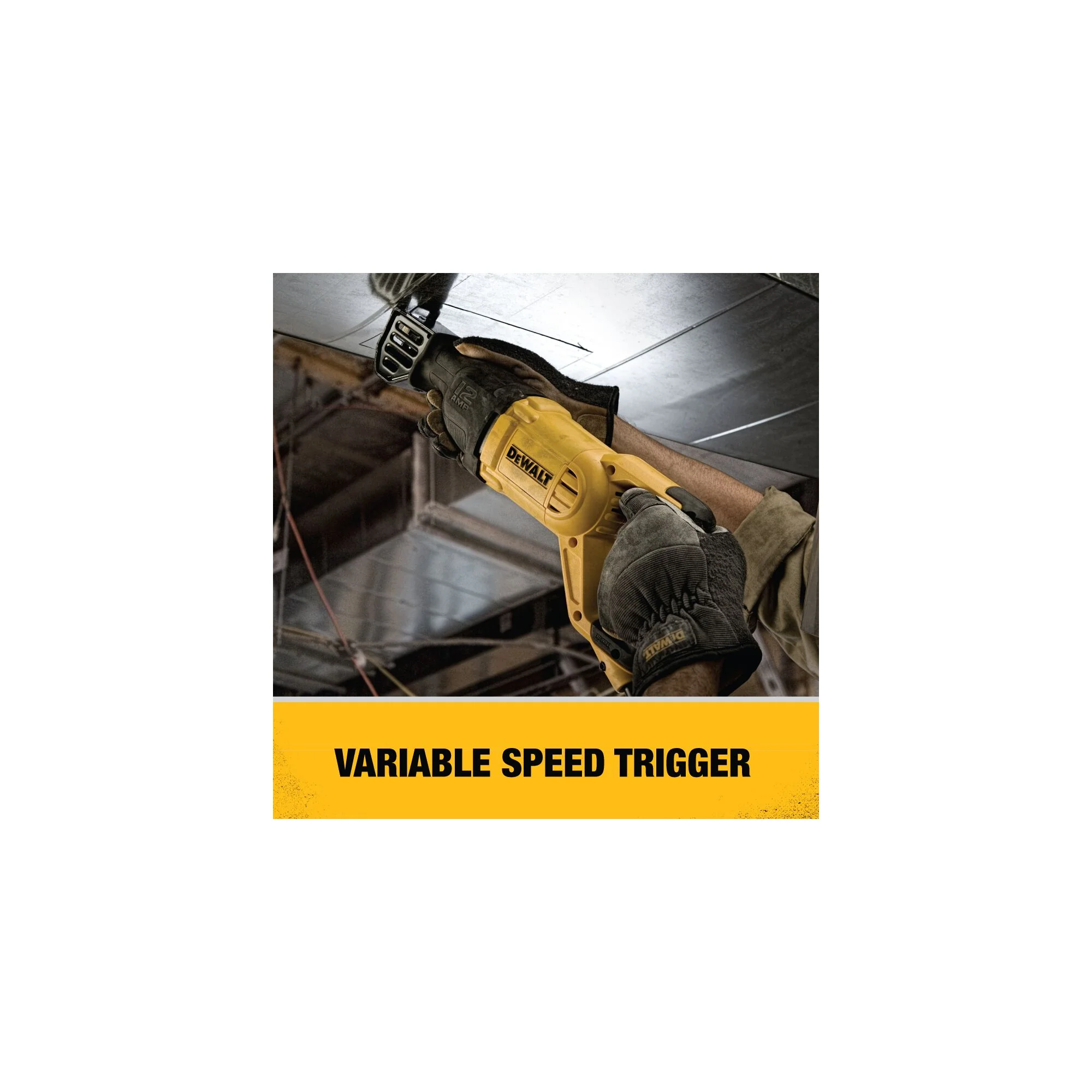 DeWalt 12A Corded Reciprocating Saw w/ 4-Directional Keyless Blade Clamp - Image 10