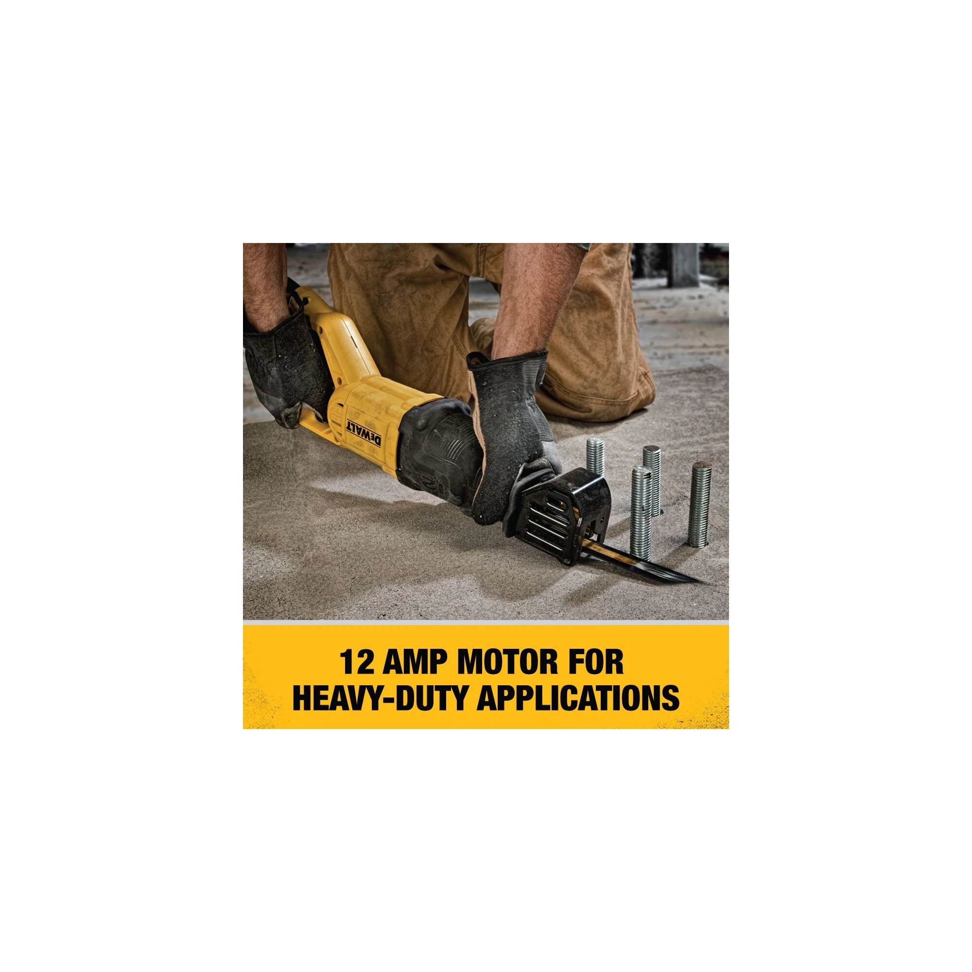 DeWalt 12A Corded Reciprocating Saw w/ 4-Directional Keyless Blade Clamp - Image 11