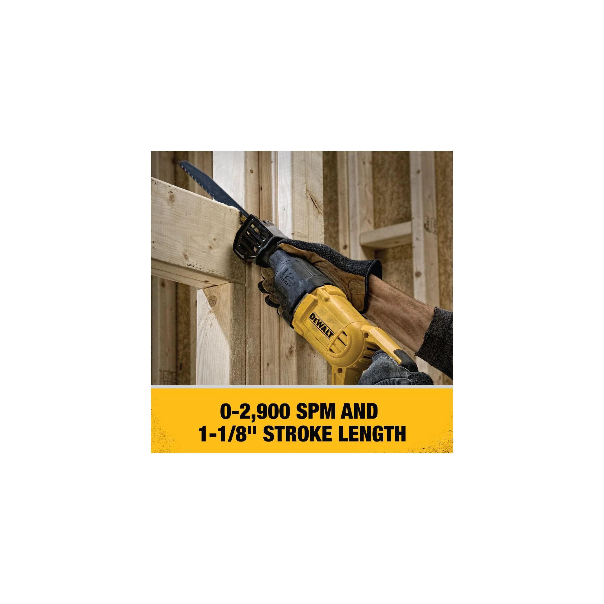 DeWalt 12A Corded Reciprocating Saw w/ 4-Directional Keyless Blade Clamp - Image 12