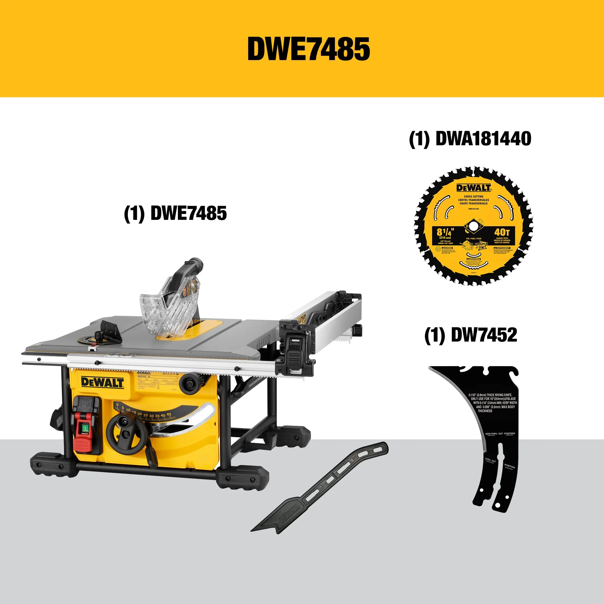 DeWalt 8-1/4" Compact Jobsite Table Saw - 24.5" Rip Capacity - Image 10