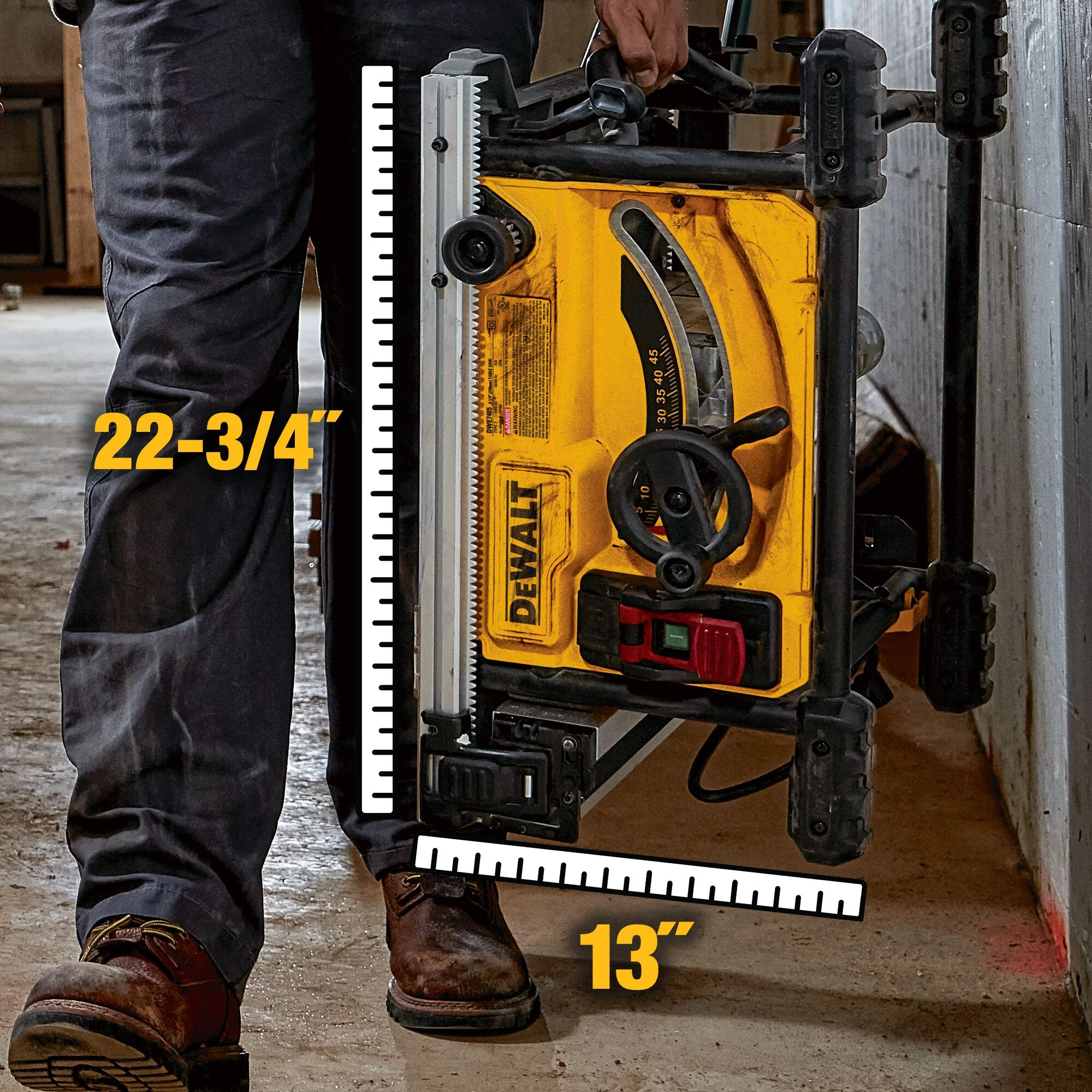 DeWalt 8-1/4" Compact Jobsite Table Saw - 24.5" Rip Capacity - Image 12