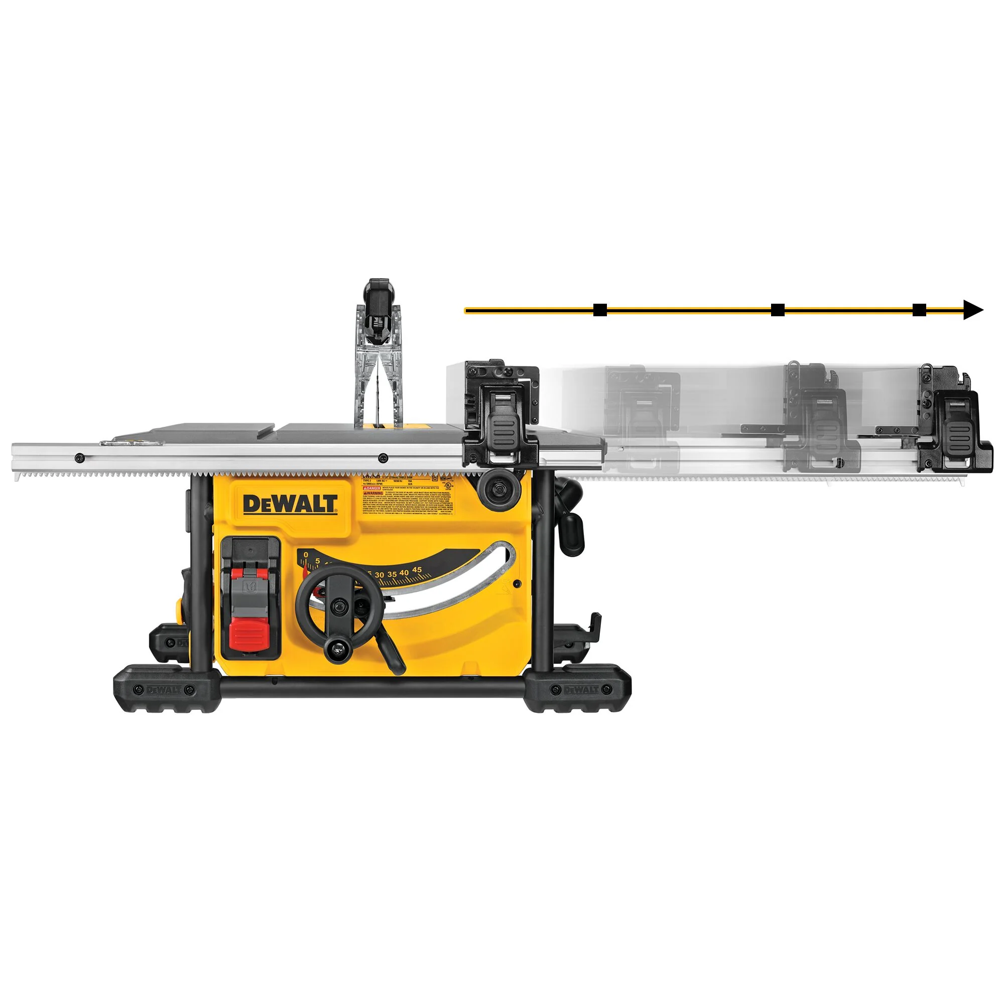 DeWalt 8-1/4" Compact Jobsite Table Saw - 24.5" Rip Capacity - Image 13