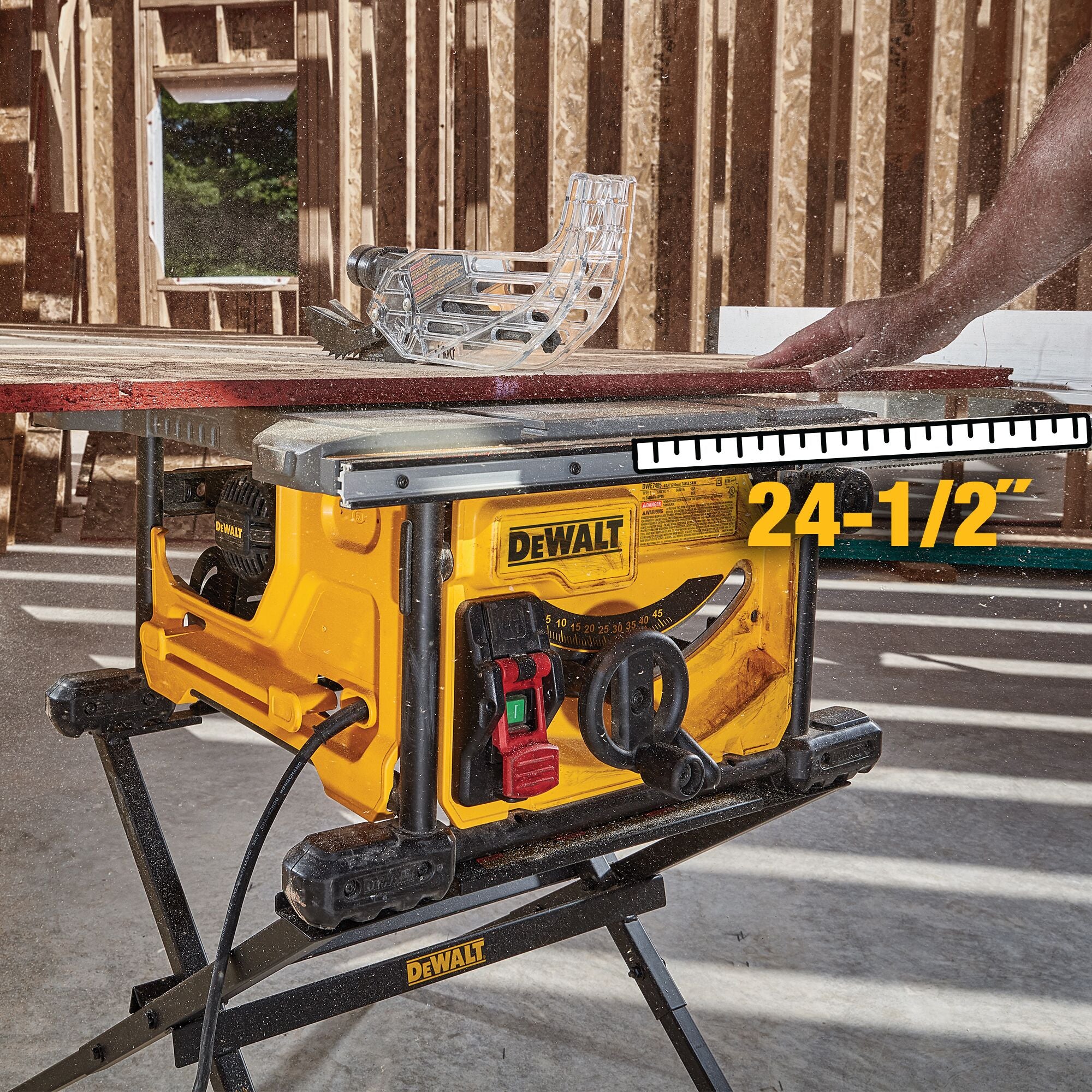 DeWalt 8-1/4" Compact Jobsite Table Saw - 24.5" Rip Capacity - Image 14