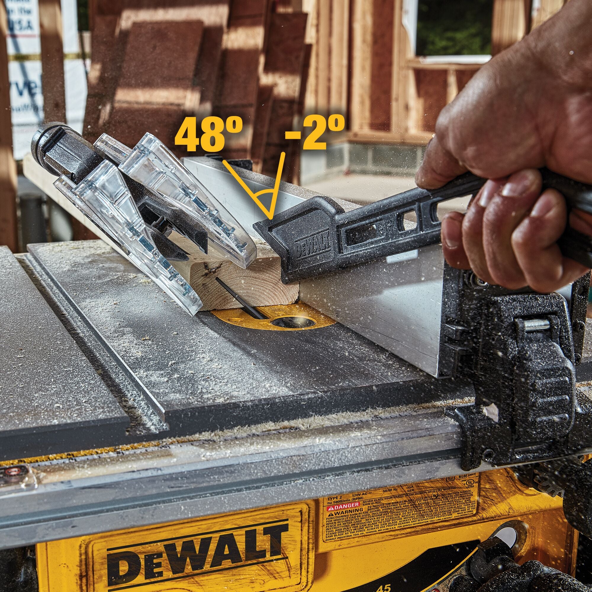 DeWalt 8-1/4" Compact Jobsite Table Saw - 24.5" Rip Capacity - Image 15