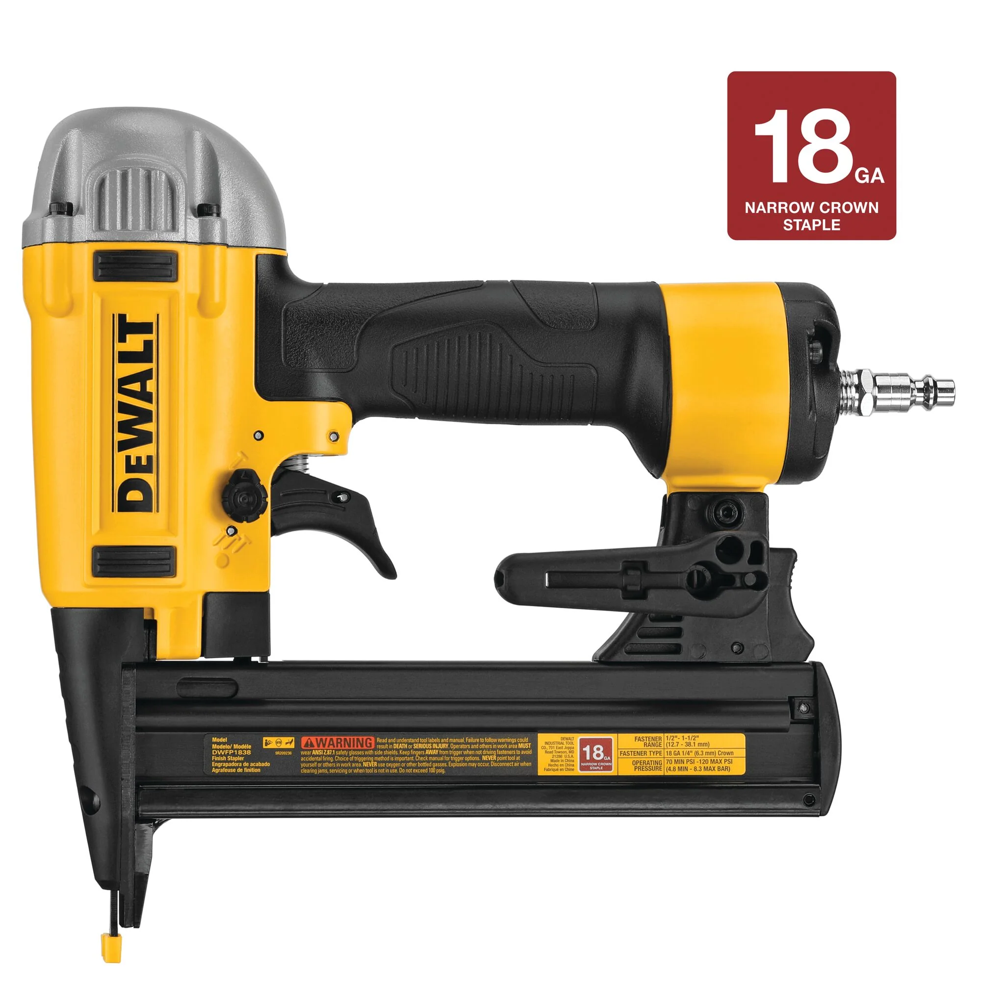 DeWalt 18 Gauge 1/4" Crown 1-1/2" Finishing Stapler - Image 4