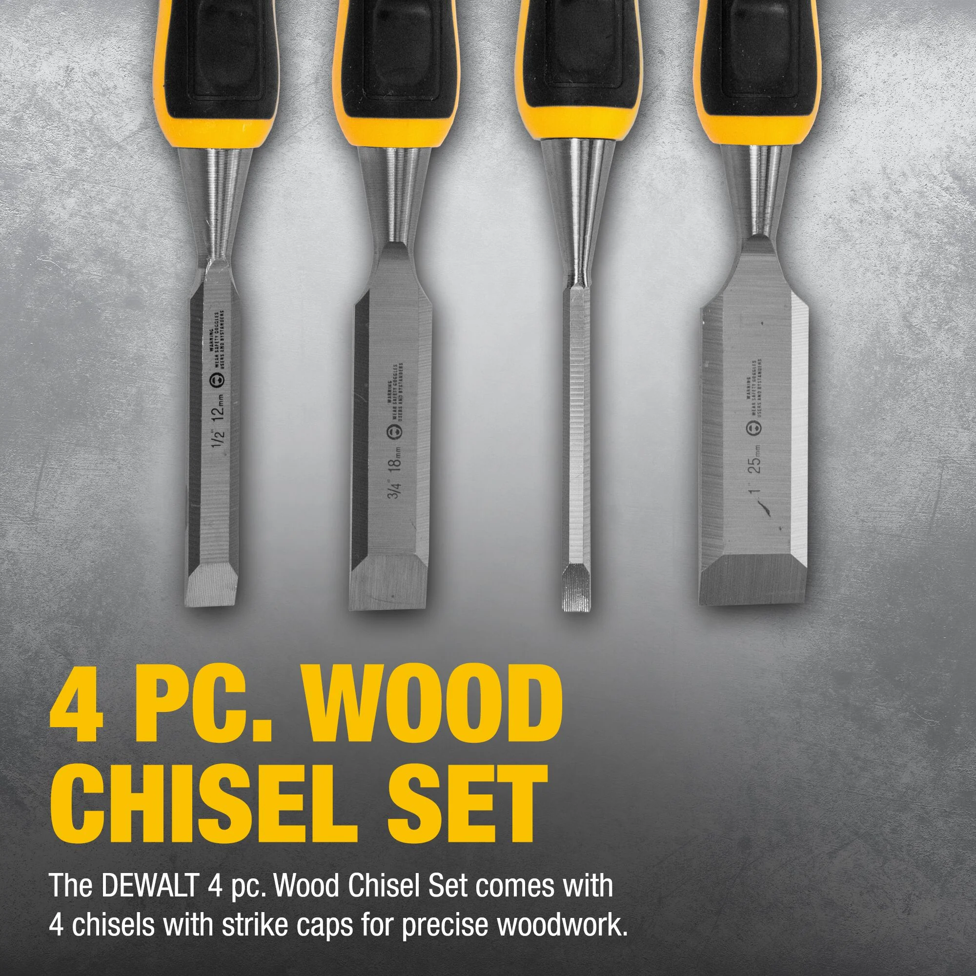 DeWalt 4 pc. Wood Chisel Set - Image 9