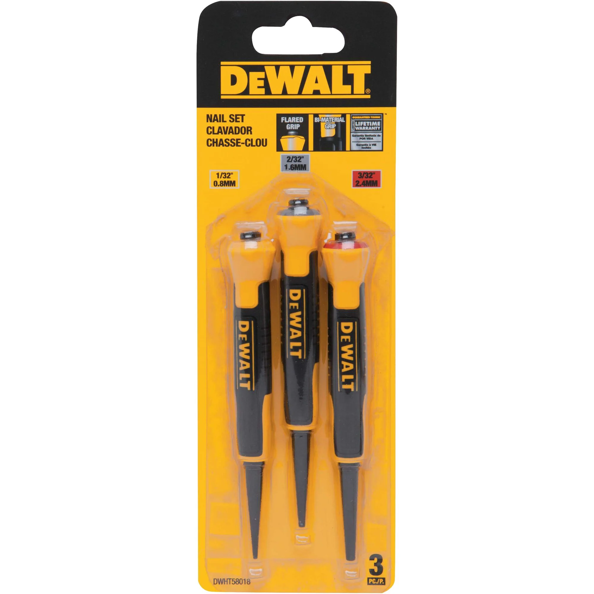 DeWalt 3 pc. Bi-Material Nail Set - Image 2