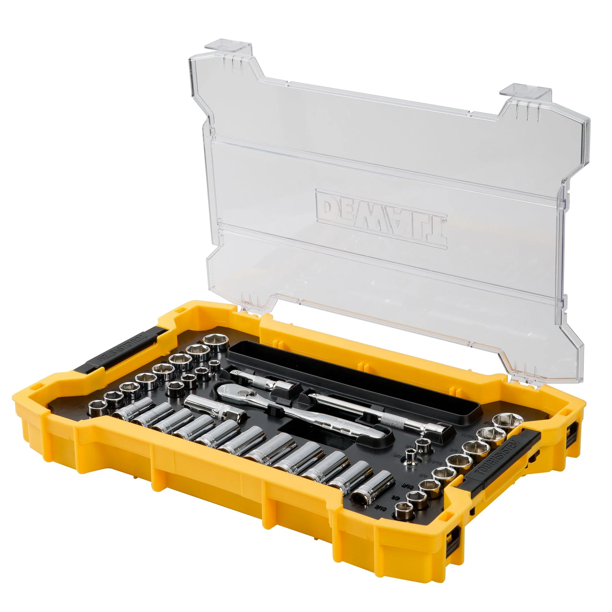 DeWalt 37 pc. 3/8" Drive Socket Set w/ TOUGHSYSTEM® Tray & Lid - Image 2