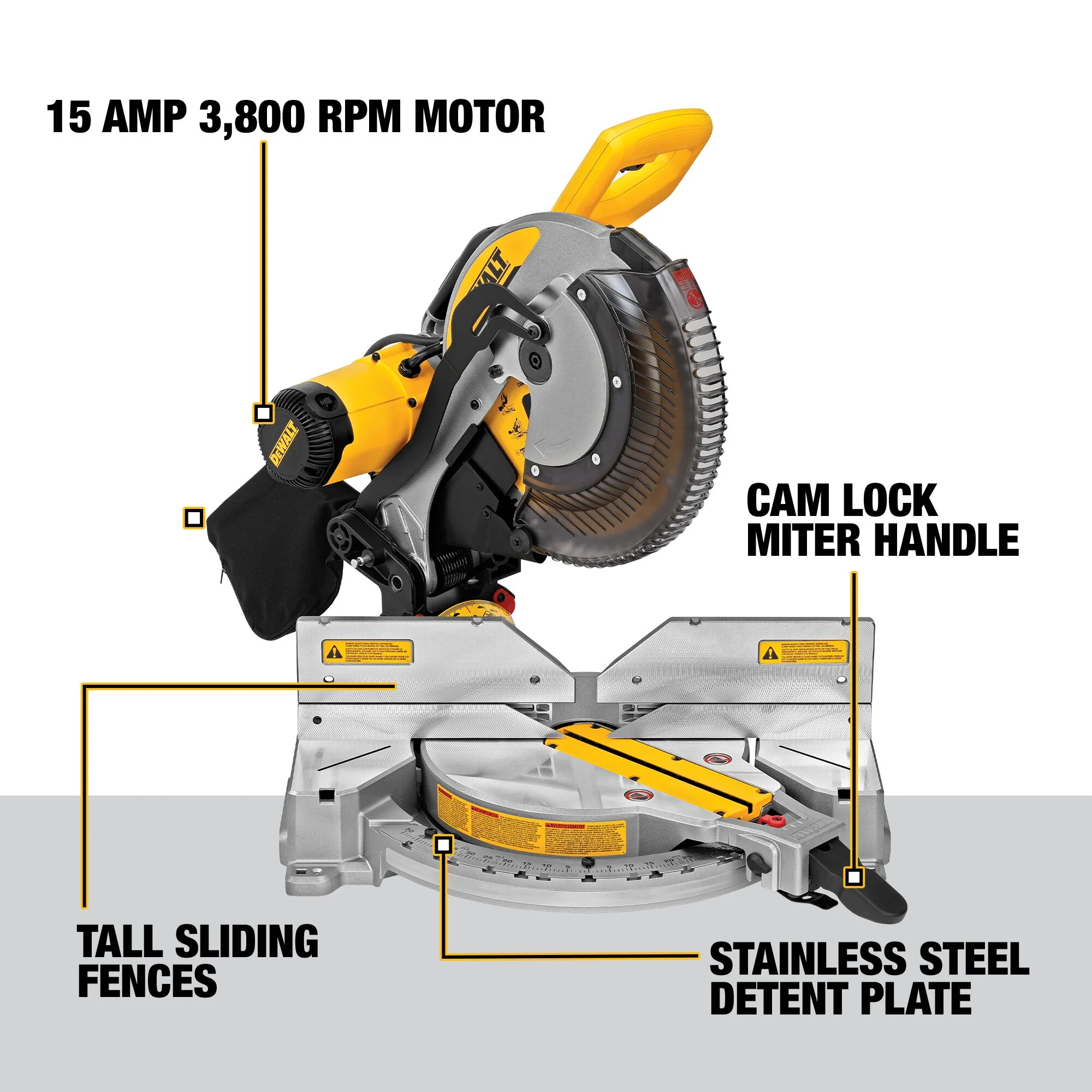 DeWalt 12" 15A Electric Dual-Bevel Compound Mitre Saw - Image 16