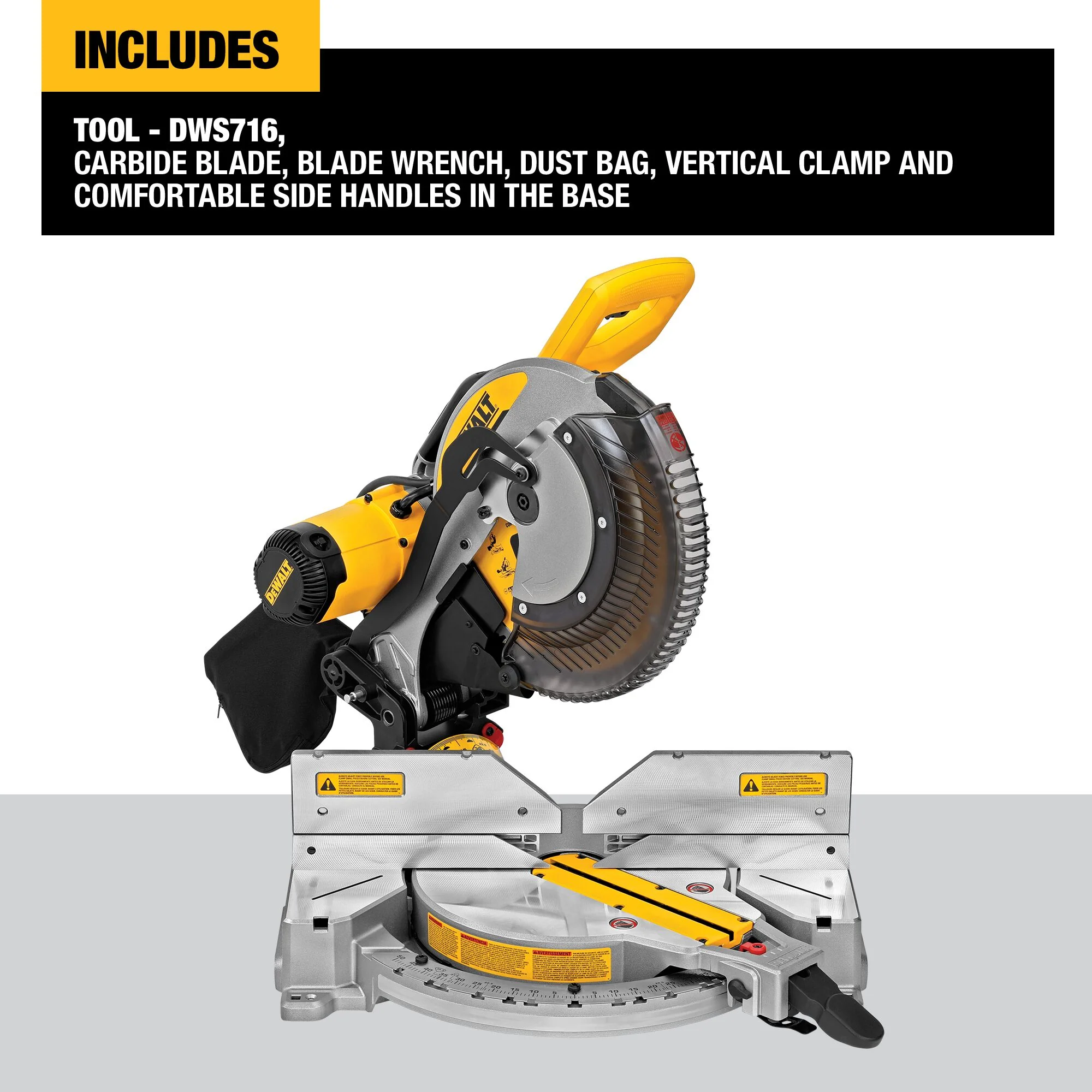 DeWalt 12" 15A Electric Dual-Bevel Compound Mitre Saw - Image 17