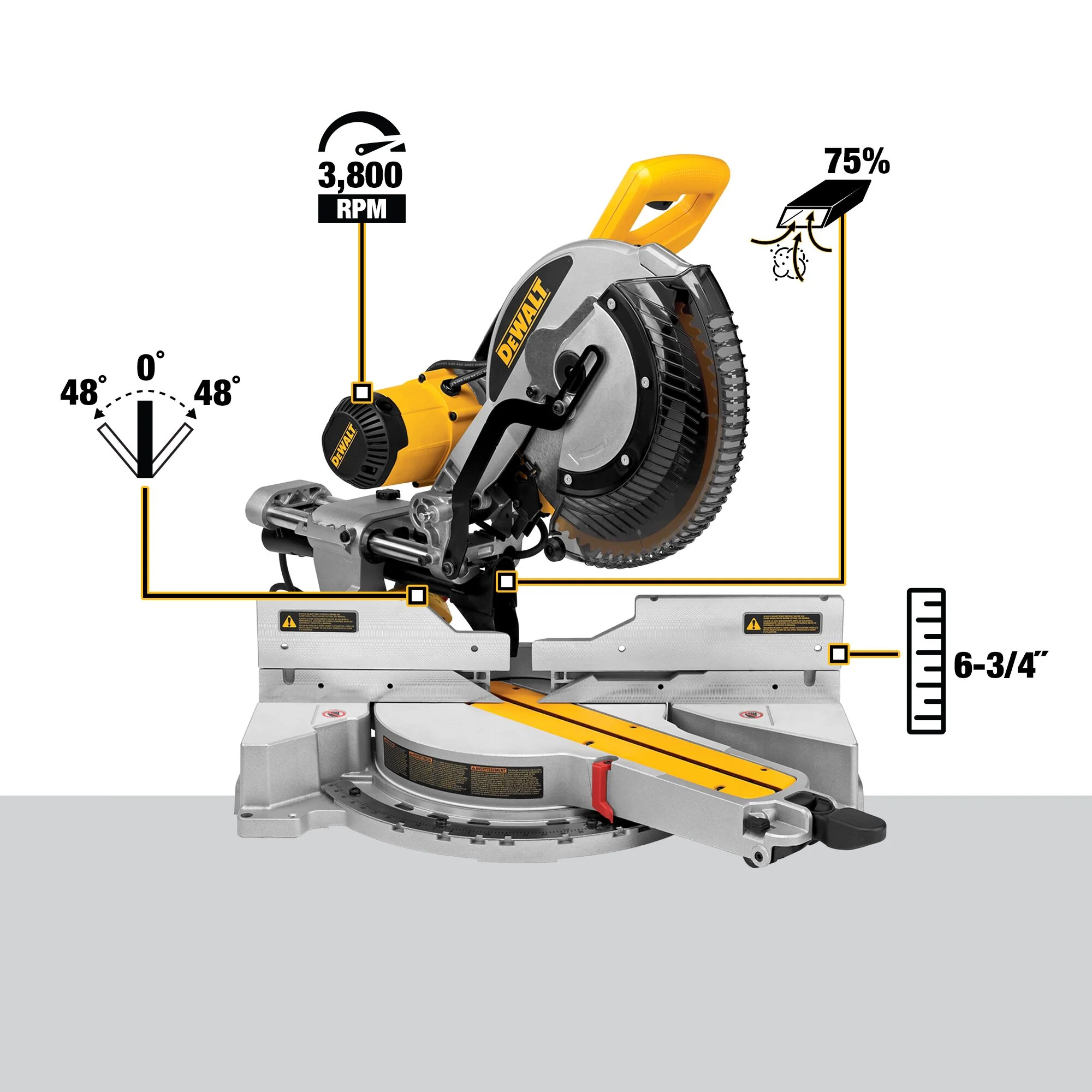DeWalt 12" Sliding Dual-Bevel Compound Mitre Saw - Image 4
