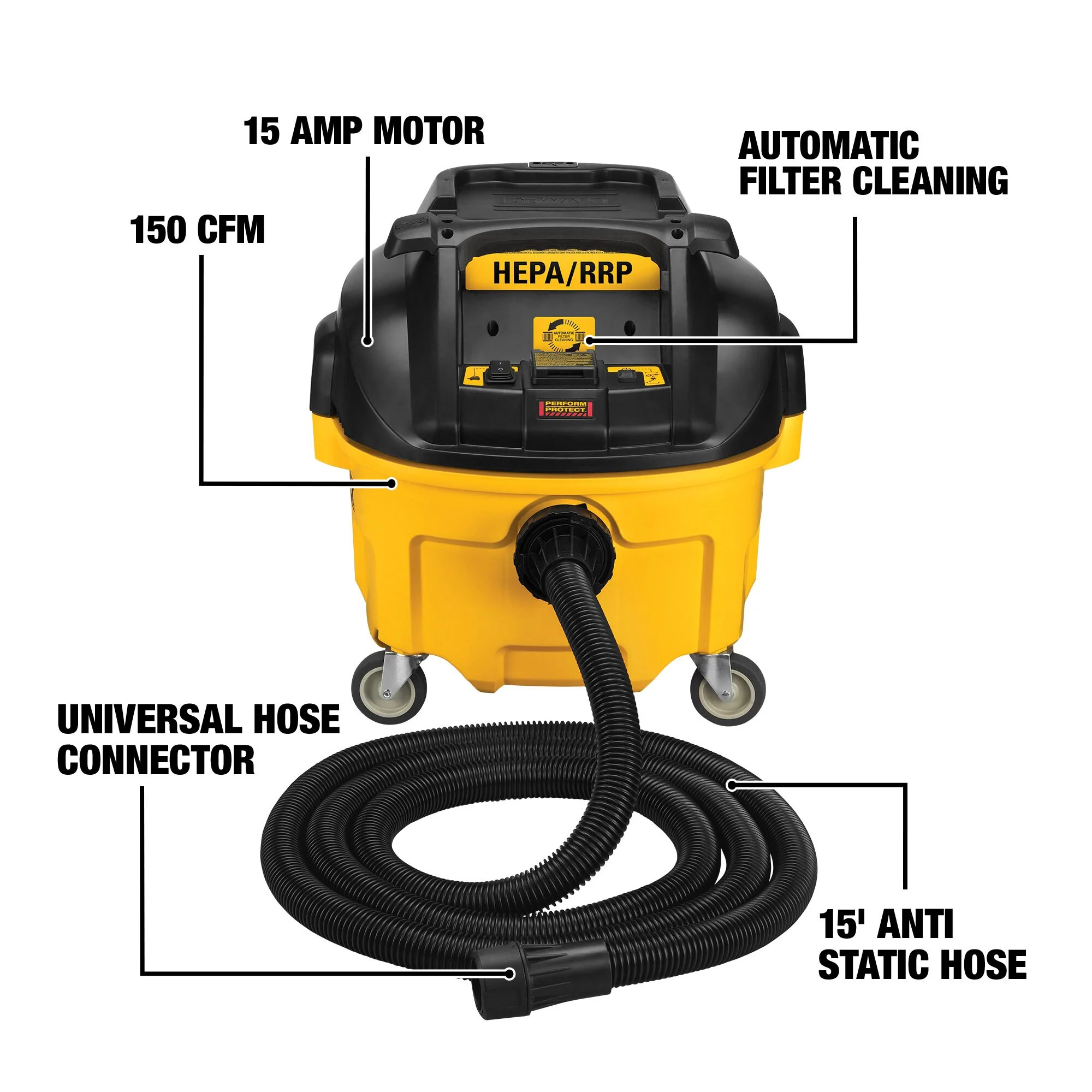 DeWalt 8 Gallon Wet/Dry HEPA/RRP Dust Extractor - Image 4
