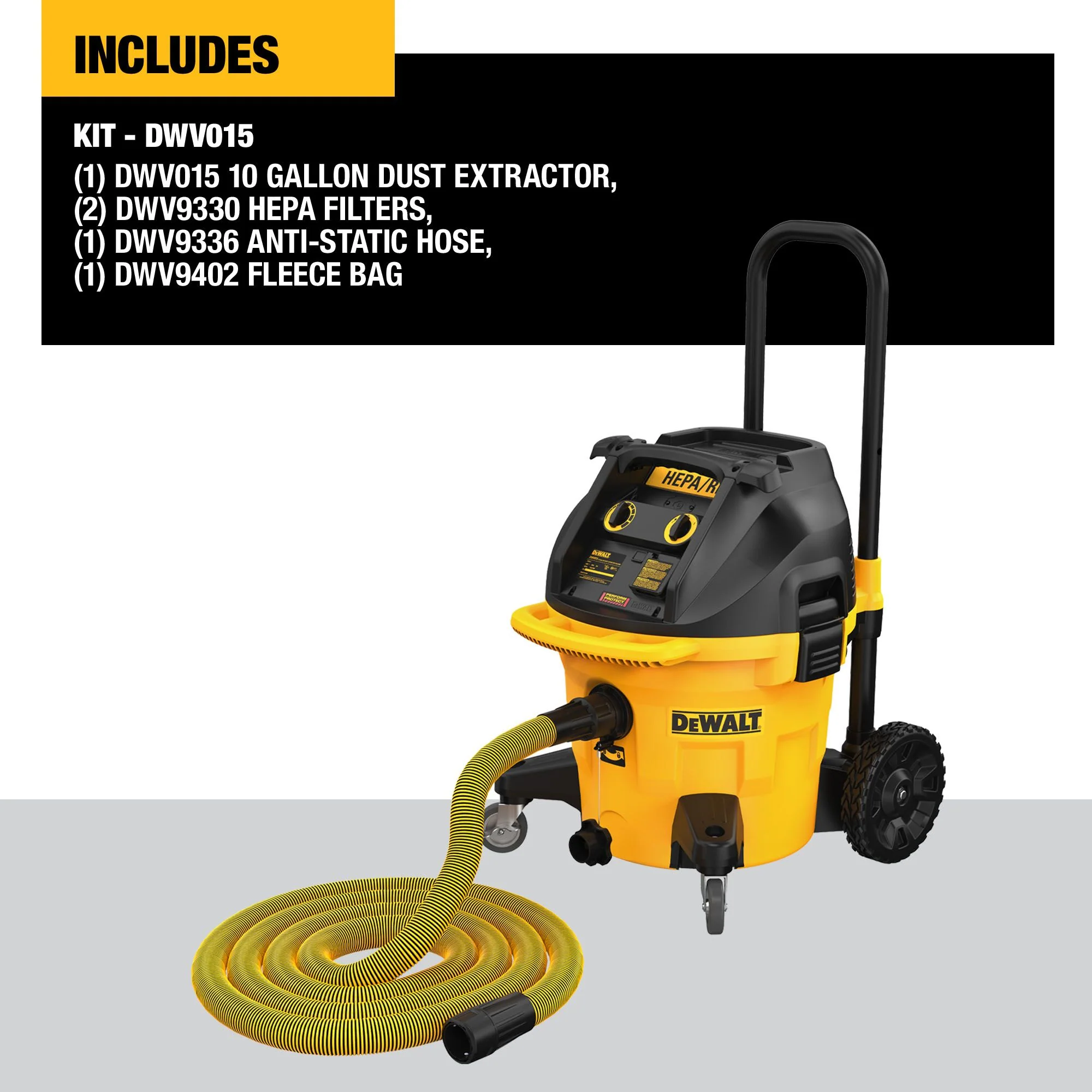 DeWalt 10 Gallon HEPA Dust Extractor Vacuum w/ Auto Filter Clean - Image 8
