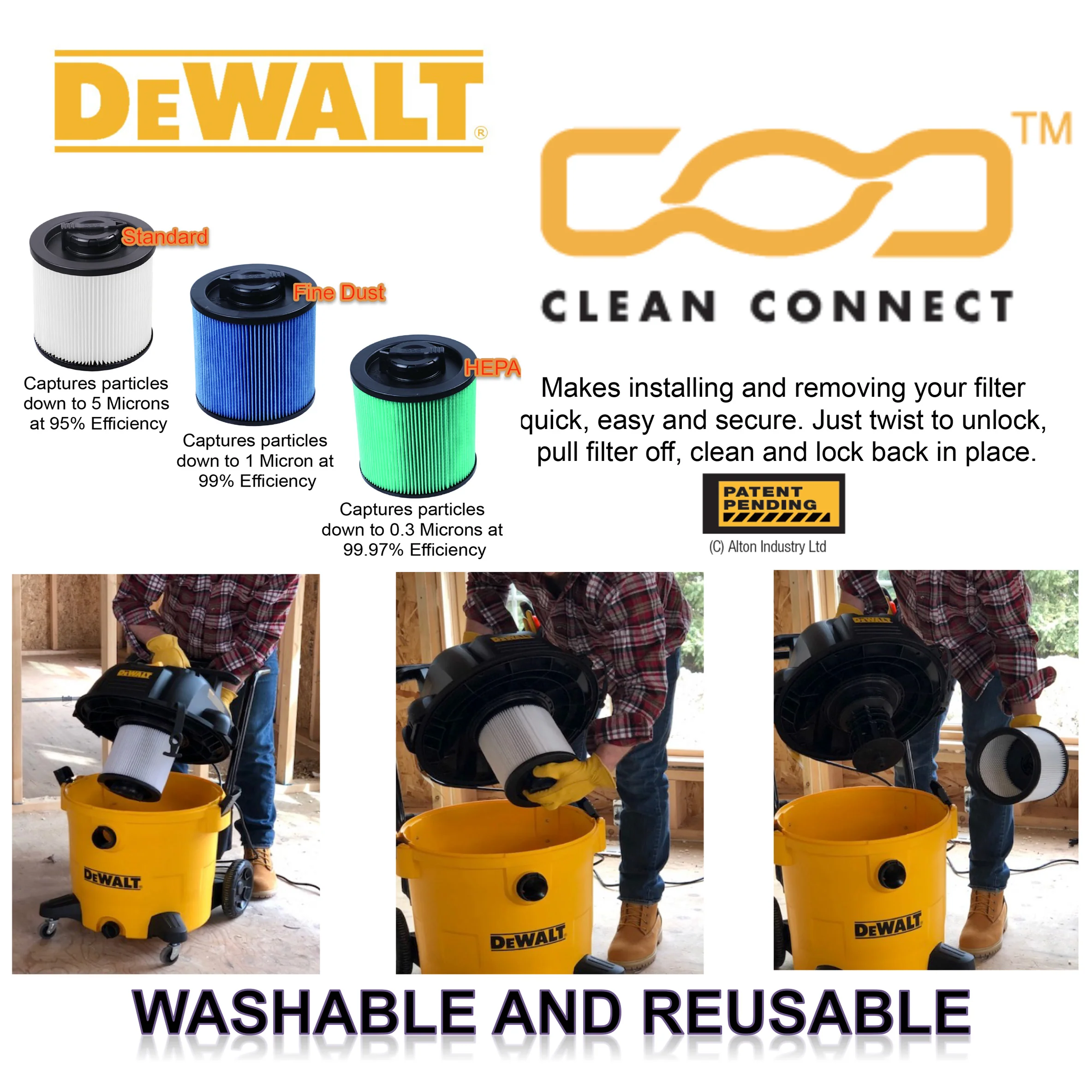 Dewalt 6-16 gal. Vacuum Filter Cartridge - Image 3
