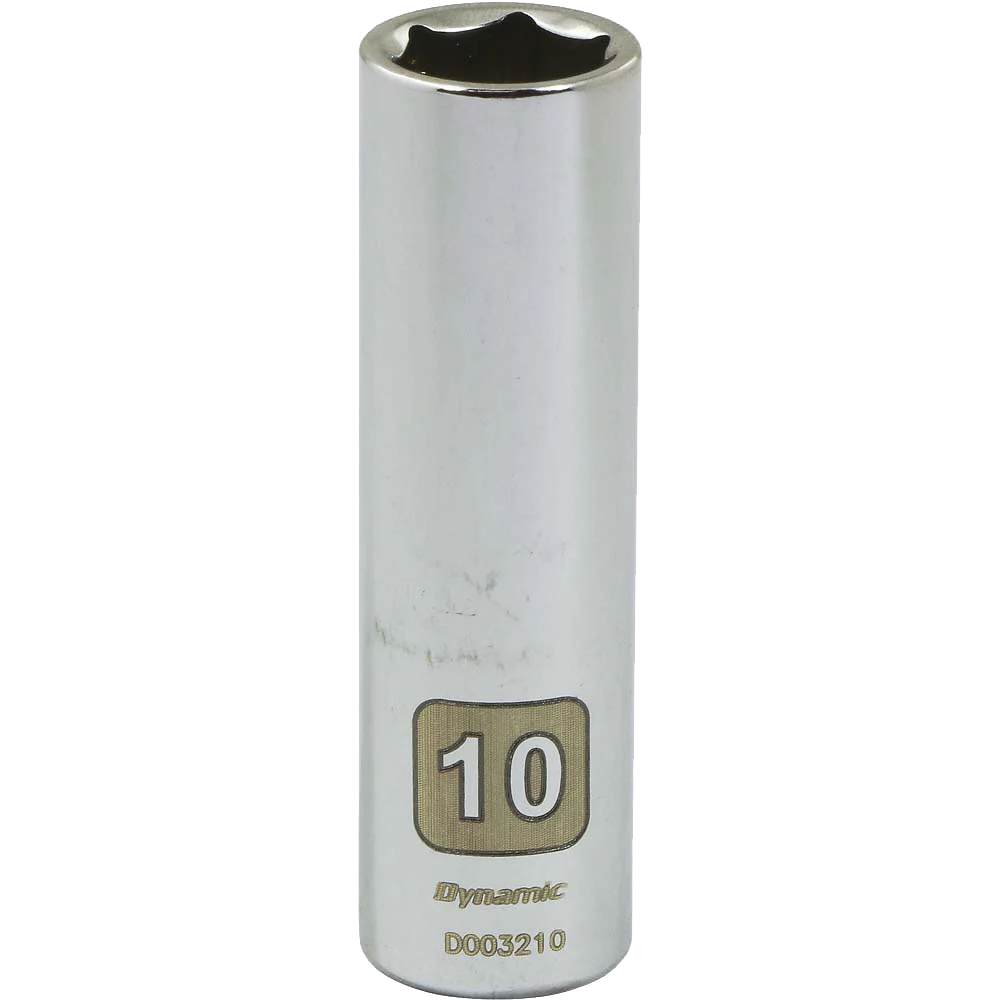 Dynamic 1/4" Drive, 6 Point Chrome Finish, Deep Length Metric Sockets