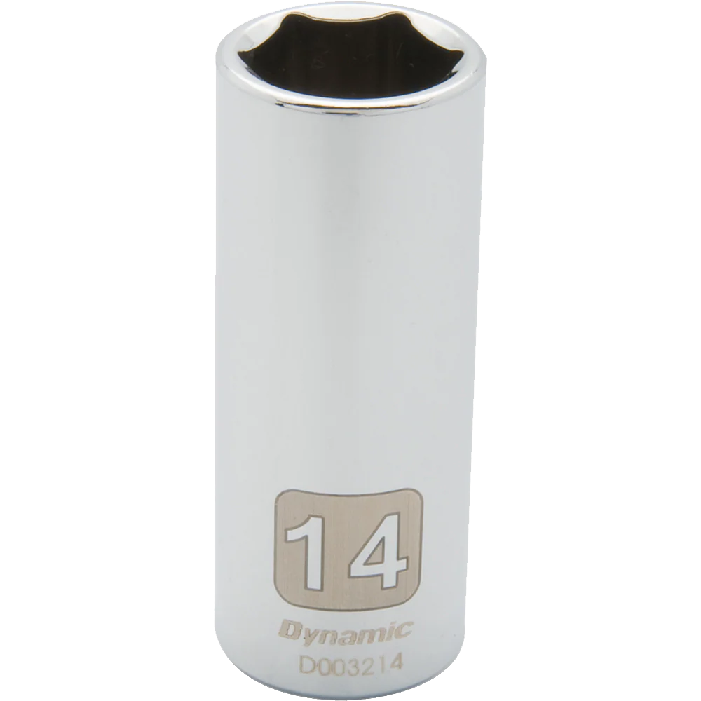Dynamic 1/4" Drive, 6 Point Chrome Finish, Deep Length Metric Sockets - Image 3