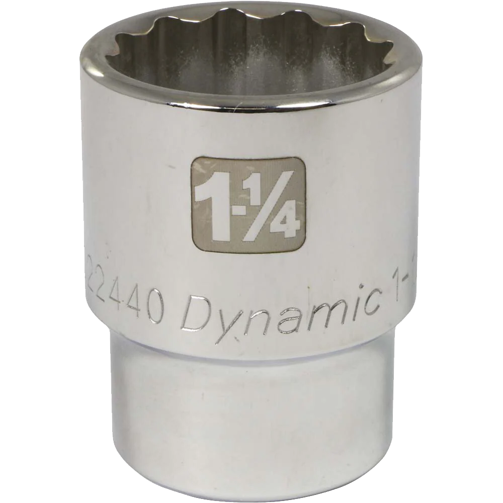 Dynamic 3/4" Drive, 12 Point Chrome Finish, Standard Length SAE Sockets