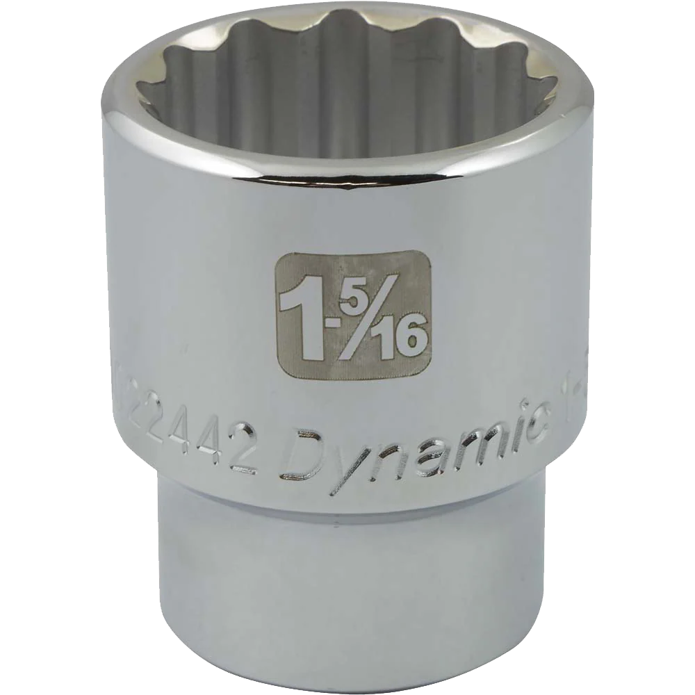 Dynamic 3/4" Drive, 12 Point Chrome Finish, Standard Length SAE Sockets - Image 2