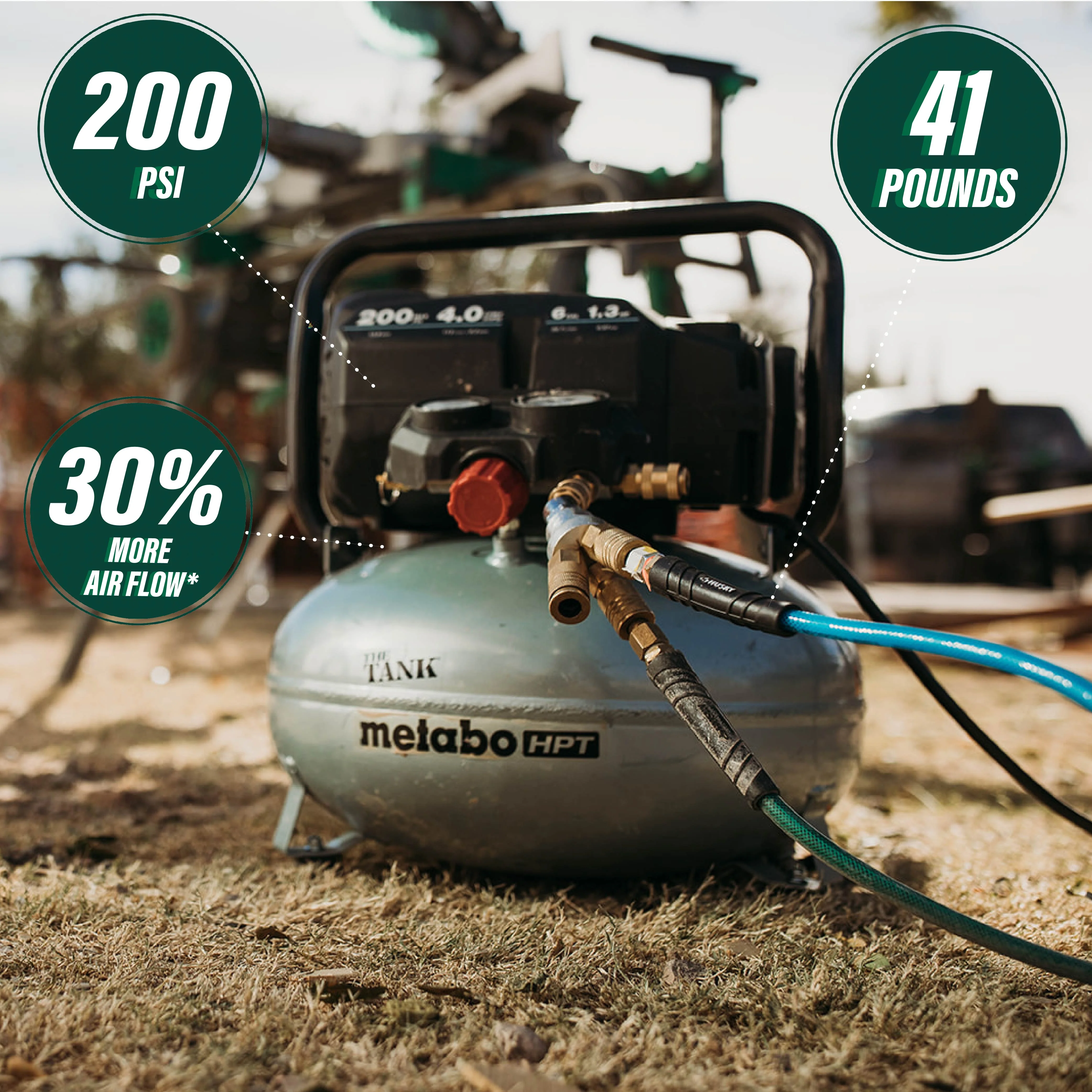 Metabo Portable 6 Gallon Oil-Free Pancake Compressor 2.8CFM - Image 2