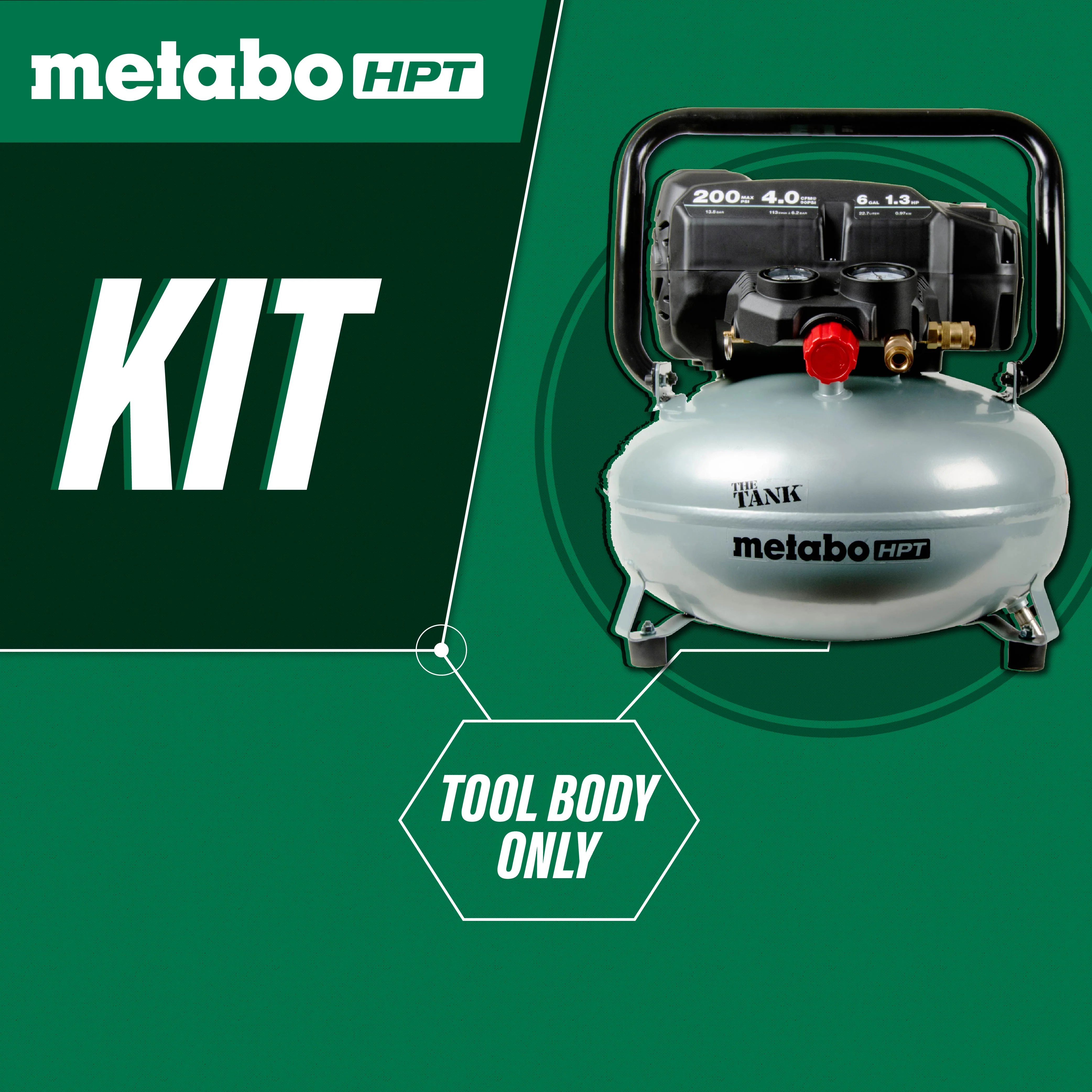 Metabo Portable 6 Gallon Oil-Free Pancake Compressor 2.8CFM - Image 3