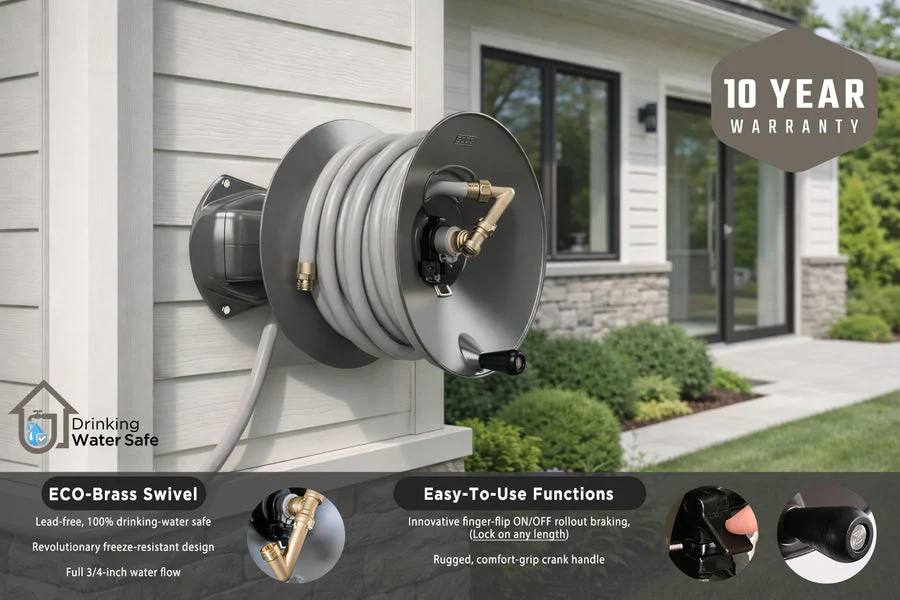 Eley Wall Mount Garden Hose Reel - Image 3
