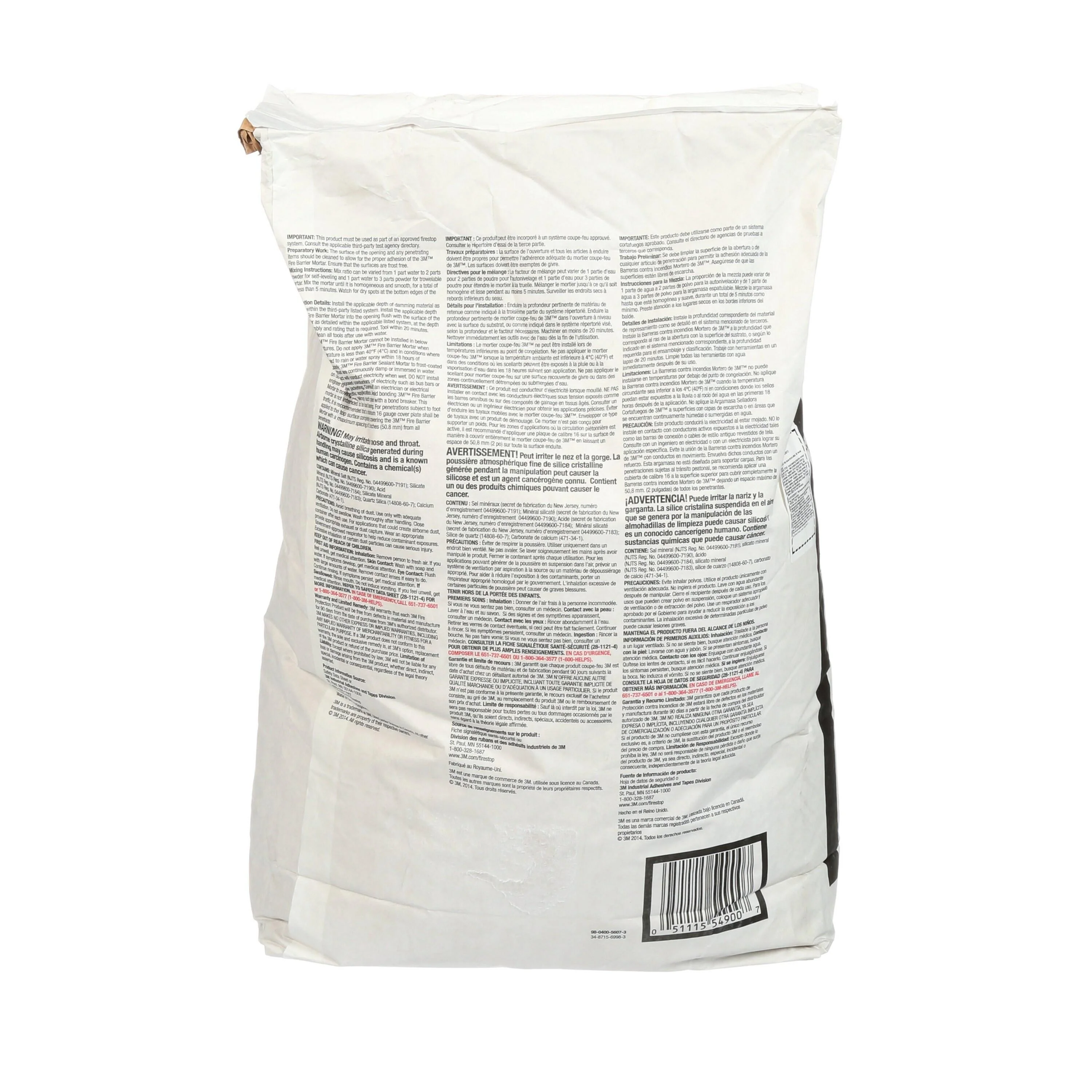 3Mâ„¢ Cementitious Fire Barrier Mortar - 44 lbs - Image 2