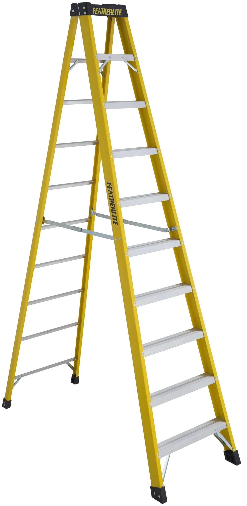 Featherlite Extra Heavy Duty Fiberglass Step Ladder (Type 1A) - 10ft