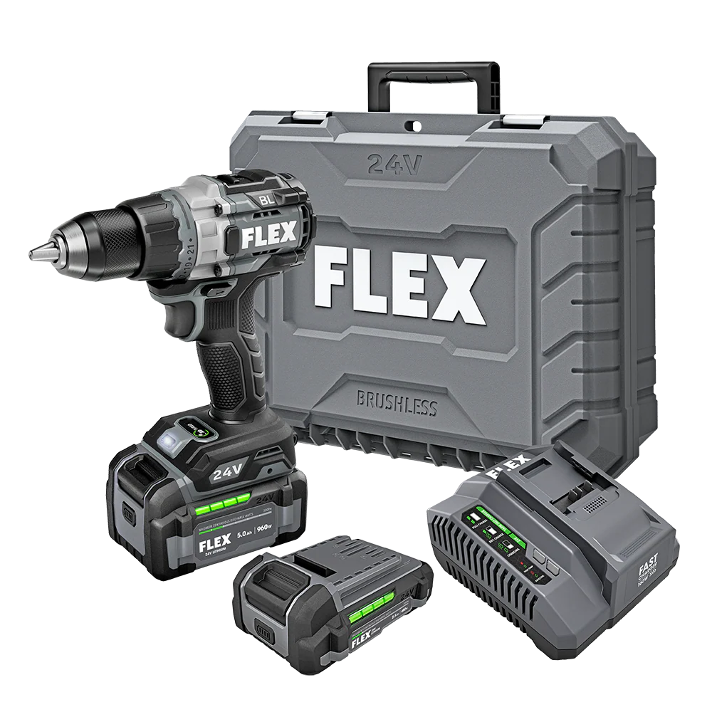 FLEX 24V 1/2" 2-Speed Brushless Drill/Driver w/ Turbo Mode Kit