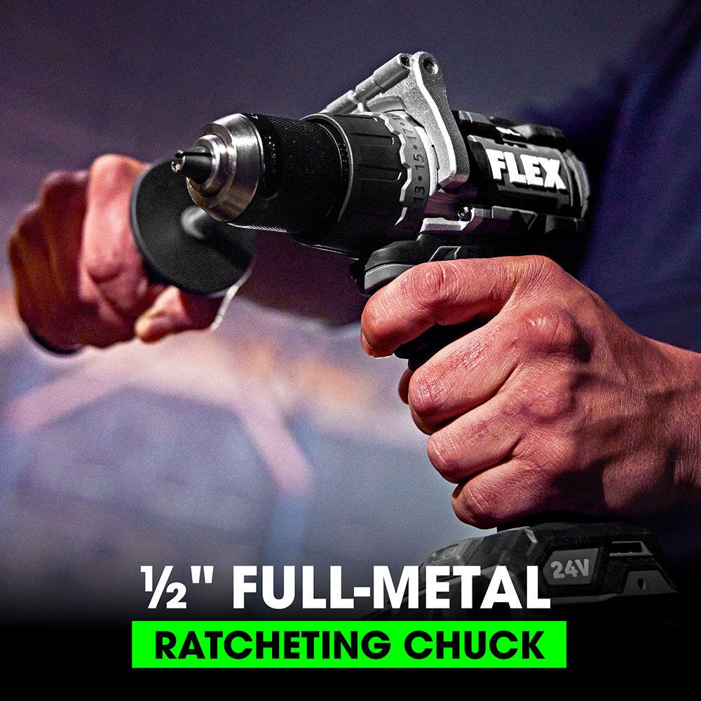 FLEX 24V 1/2" 2-Speed Brushless Drill/Driver w/ Turbo Mode Kit - Image 7