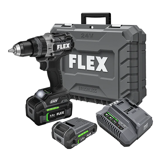 FLEX 24V 1/2" 2-Speed Brushless Hammer Drill w/ Turbo Mode Kit