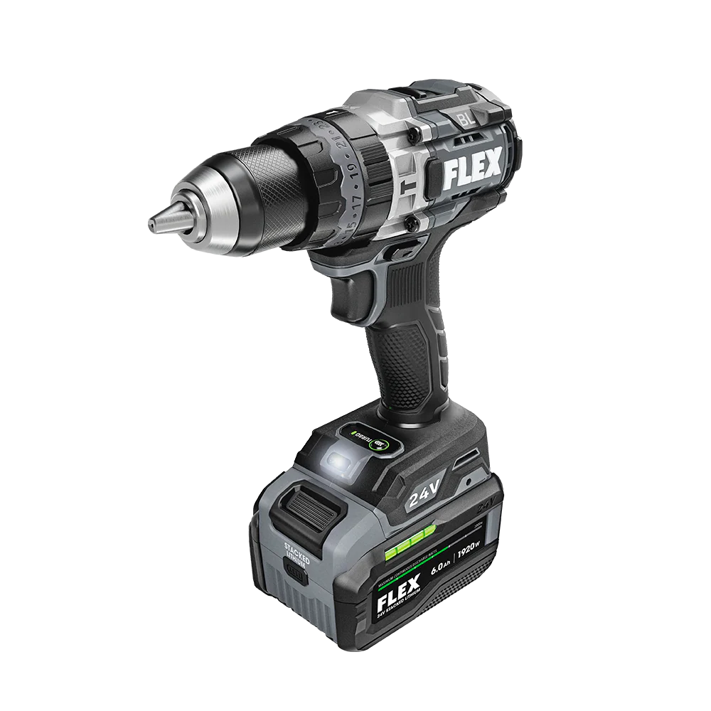 FLEX 24V 1/2" 2-Speed Brushless Hammer Drill w/ Turbo Mode Kit - Image 2
