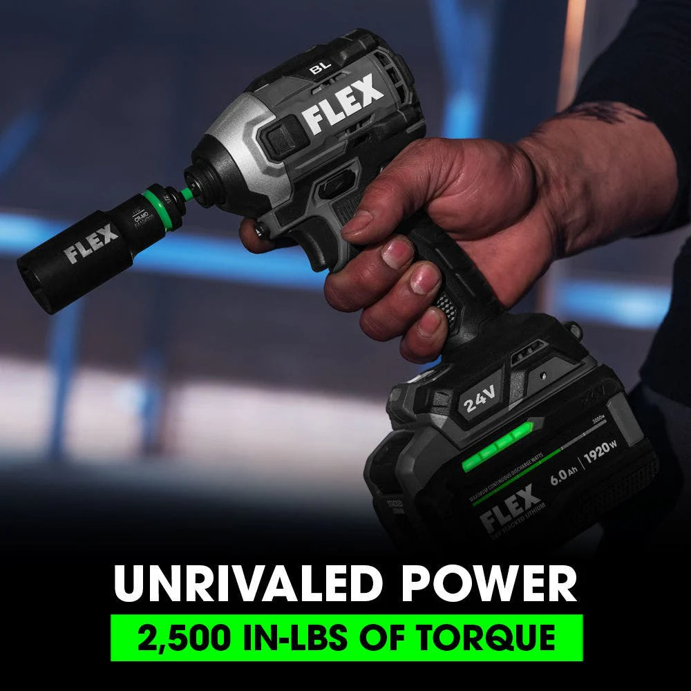 FLEX 24V Brushless 1/4" Quick Eject Multi-Mode Impact Driver Kit - Image 3