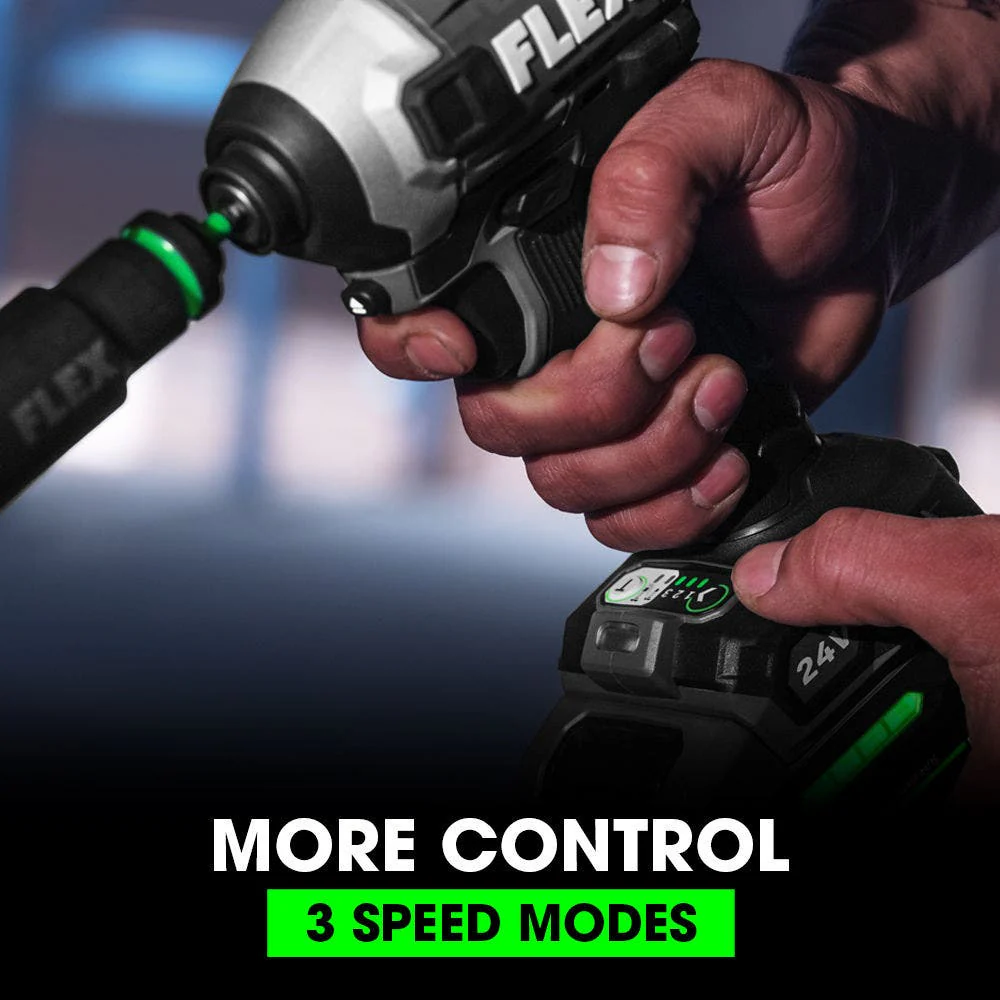 FLEX 24V Brushless 1/4" Quick Eject Multi-Mode Impact Driver Kit - Image 4