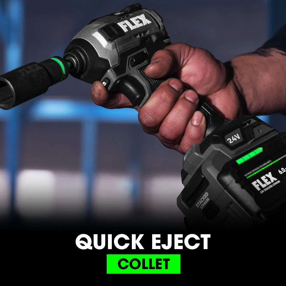 FLEX 24V Brushless 1/4" Quick Eject Multi-Mode Impact Driver Kit - Image 5