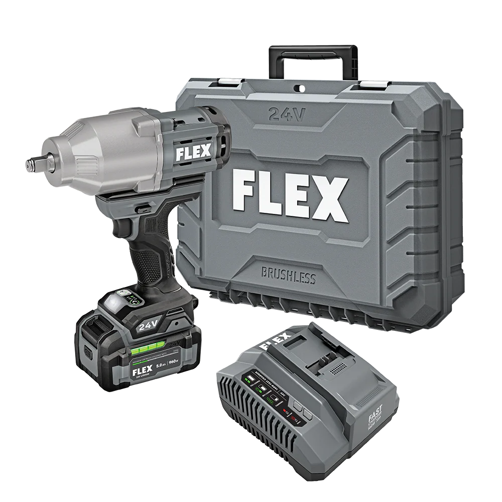 FLEX 24V Brushless 1/2" High-Torque Impact Wrench Kit