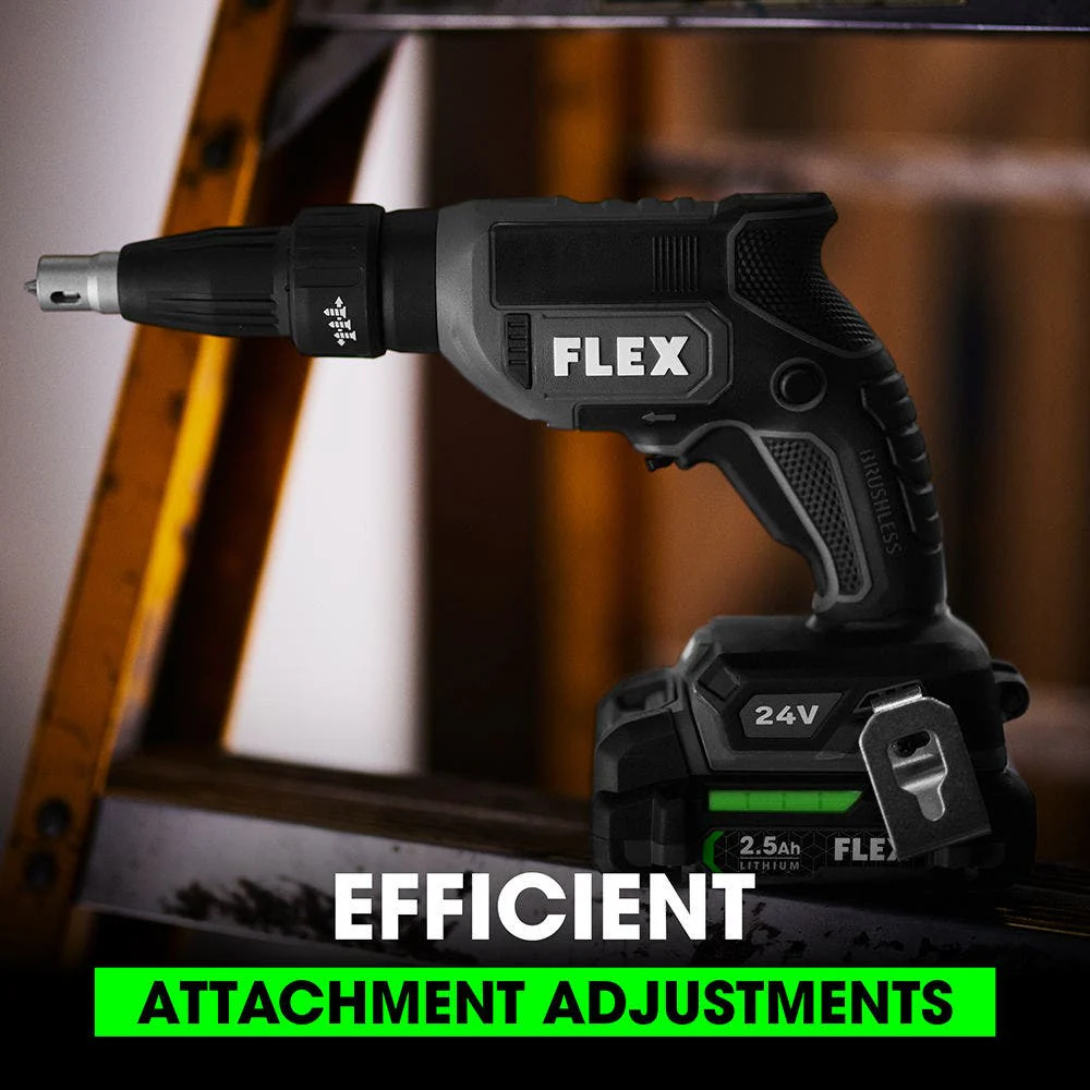 FLEX 24V Brushless Drywall Screw Gun w/ Magazine Attachment - Tool Only - Image 5
