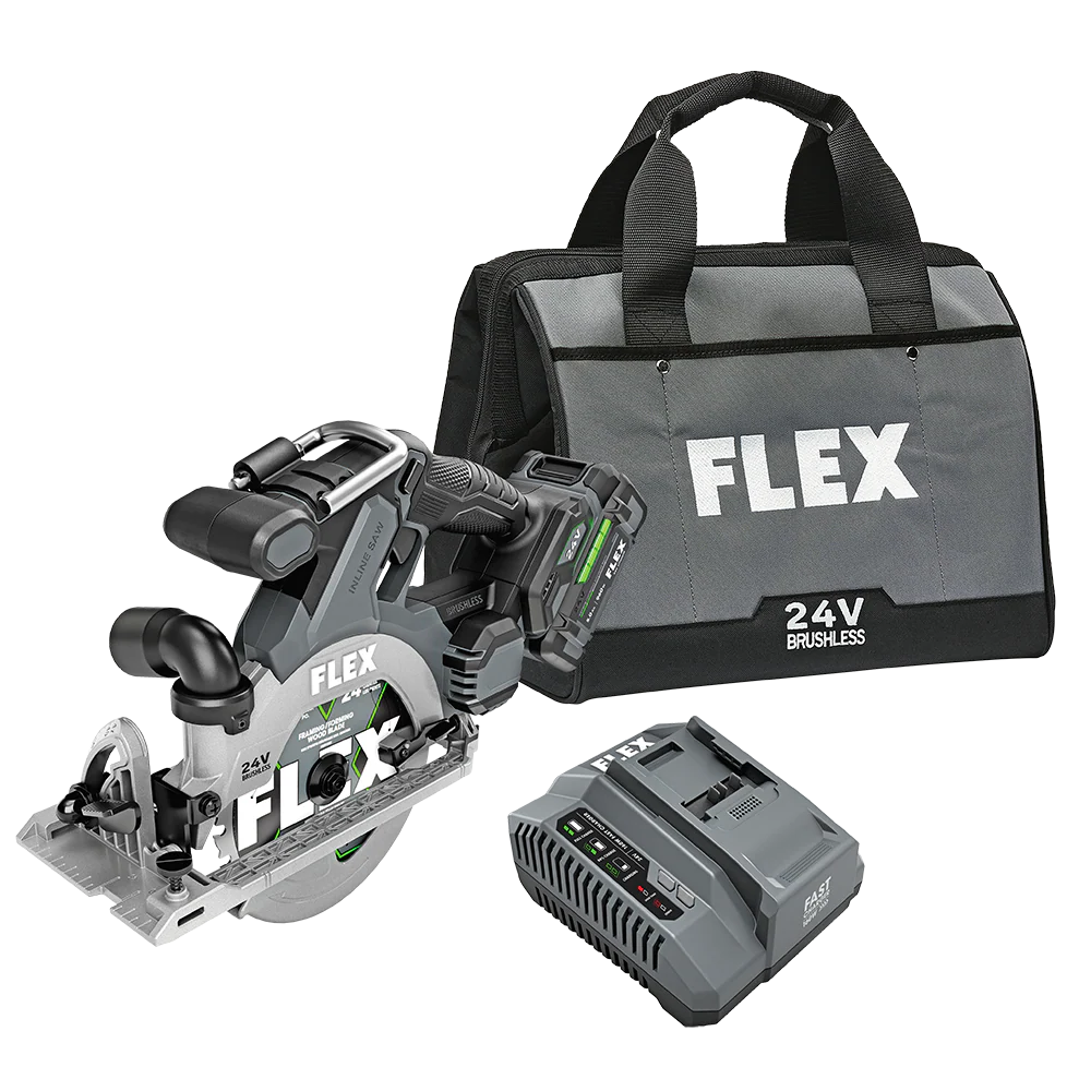 FLEX 24V Brushless 6-1/2" In-Line Circular Saw Kit
